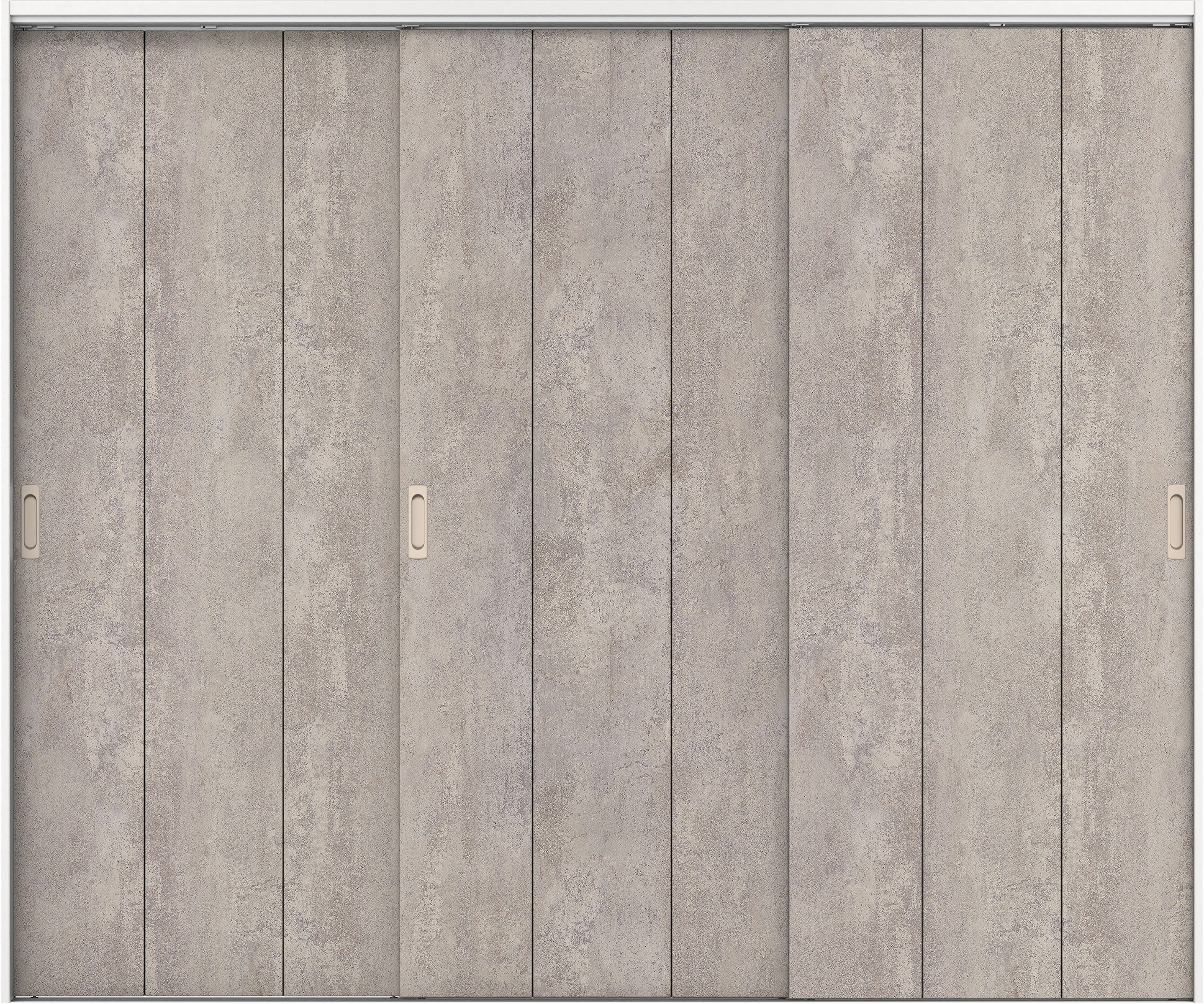 リビングドア　イエリア　吊戸・３枚引違　扉セット　Ｇ１デザイン　２４３７幅用　２０００高　〈コンクリートグレー柄〉　左右兼用　錠なし　ラクラクローズ付用