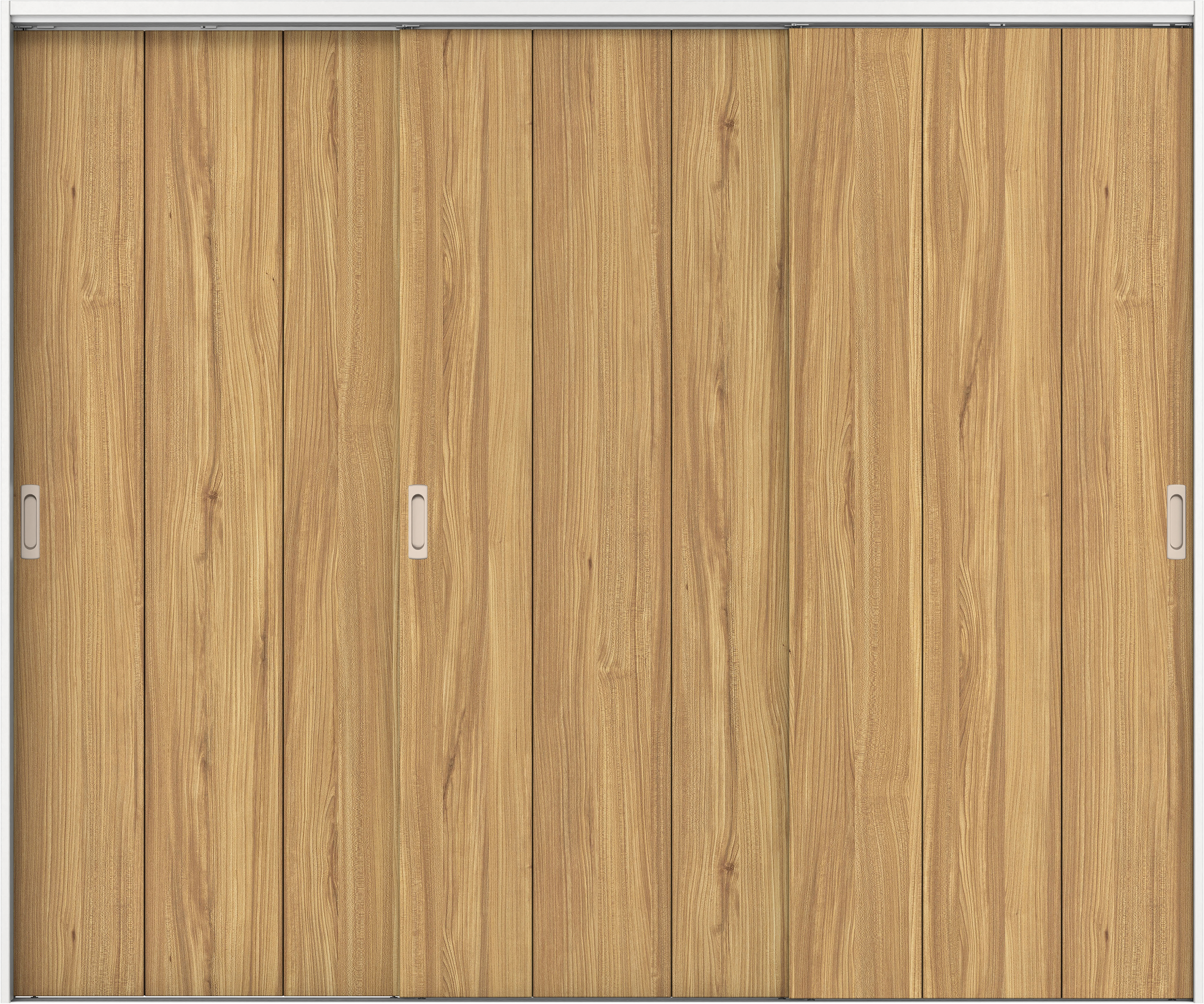 リビングドア　イエリア　吊戸・３枚引違　扉セット　Ｇ１デザイン　２４３７幅用　２０００高　〈シナモンブラウン柄〉　左右兼用　錠なし　ラクラクローズ付用
