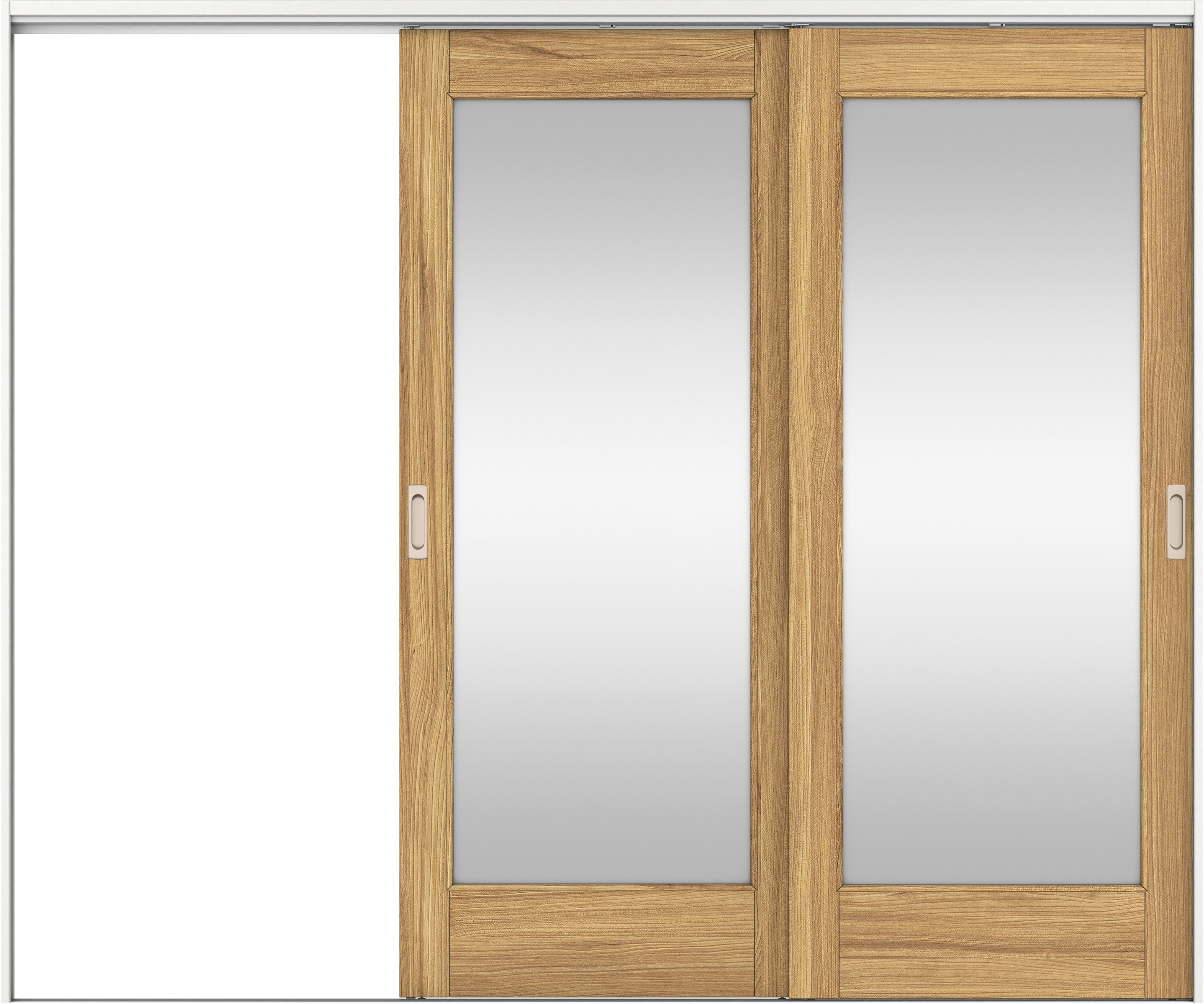 リビングドア　イエリア　吊戸・２枚片引　扉セット　２１デザイン　２４３７幅用　２０００高　〈シナモンブラウン柄〉　左引用　錠なし　ラクラクローズ付用