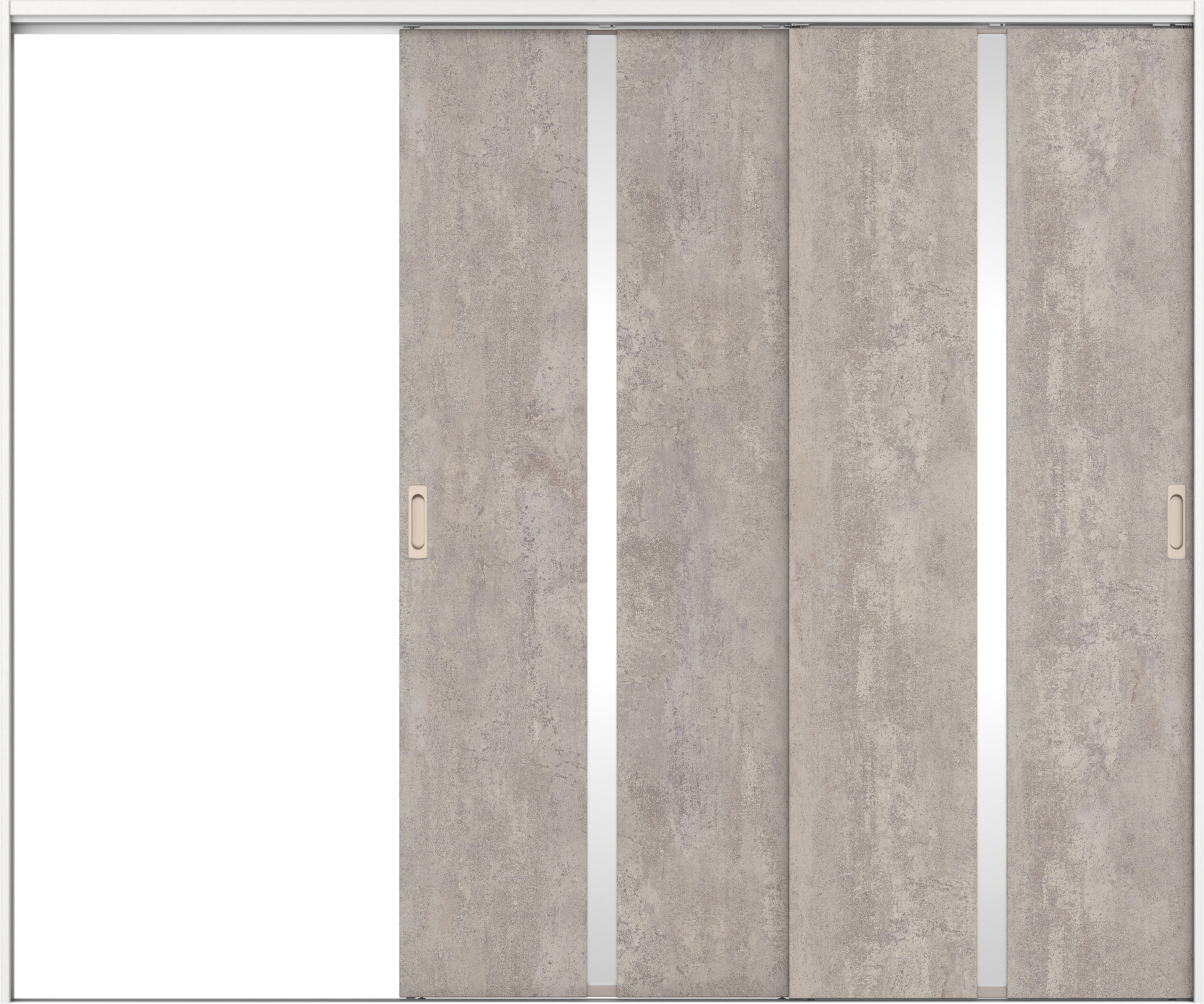 リビングドア　イエリア　吊戸・２枚片引　扉セット　２Ｐデザイン　２４３７幅用　２０００高　〈コンクリートグレー柄〉　左引用　錠なし　ラクラクローズ付用