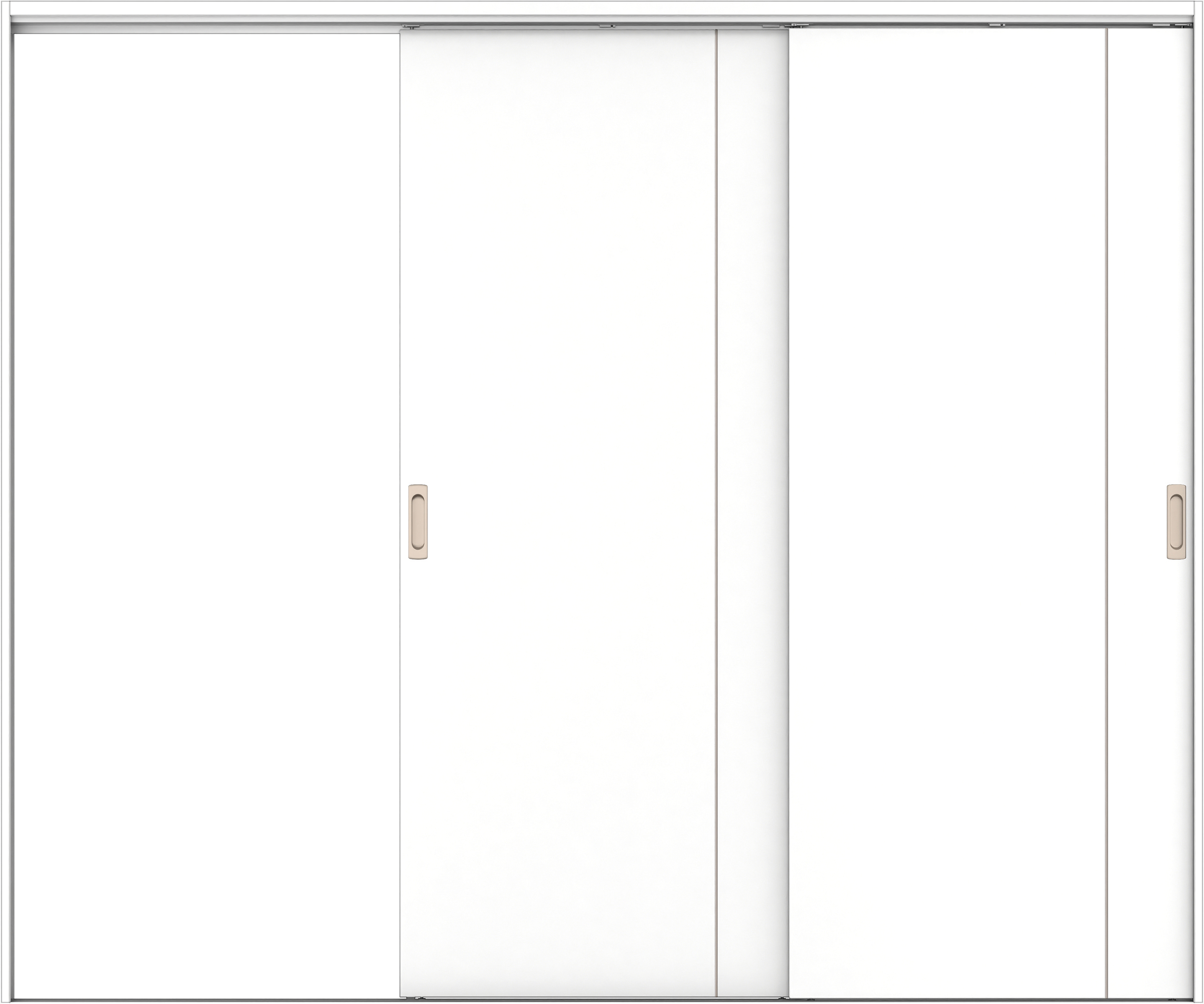 リビングドア　イエリア　吊戸・２枚片引　扉セット　Ｄ３デザイン　２４３７幅用　２０００高　〈パウダーホワイト柄〉　左引用　錠なし　ラクラクローズ付用