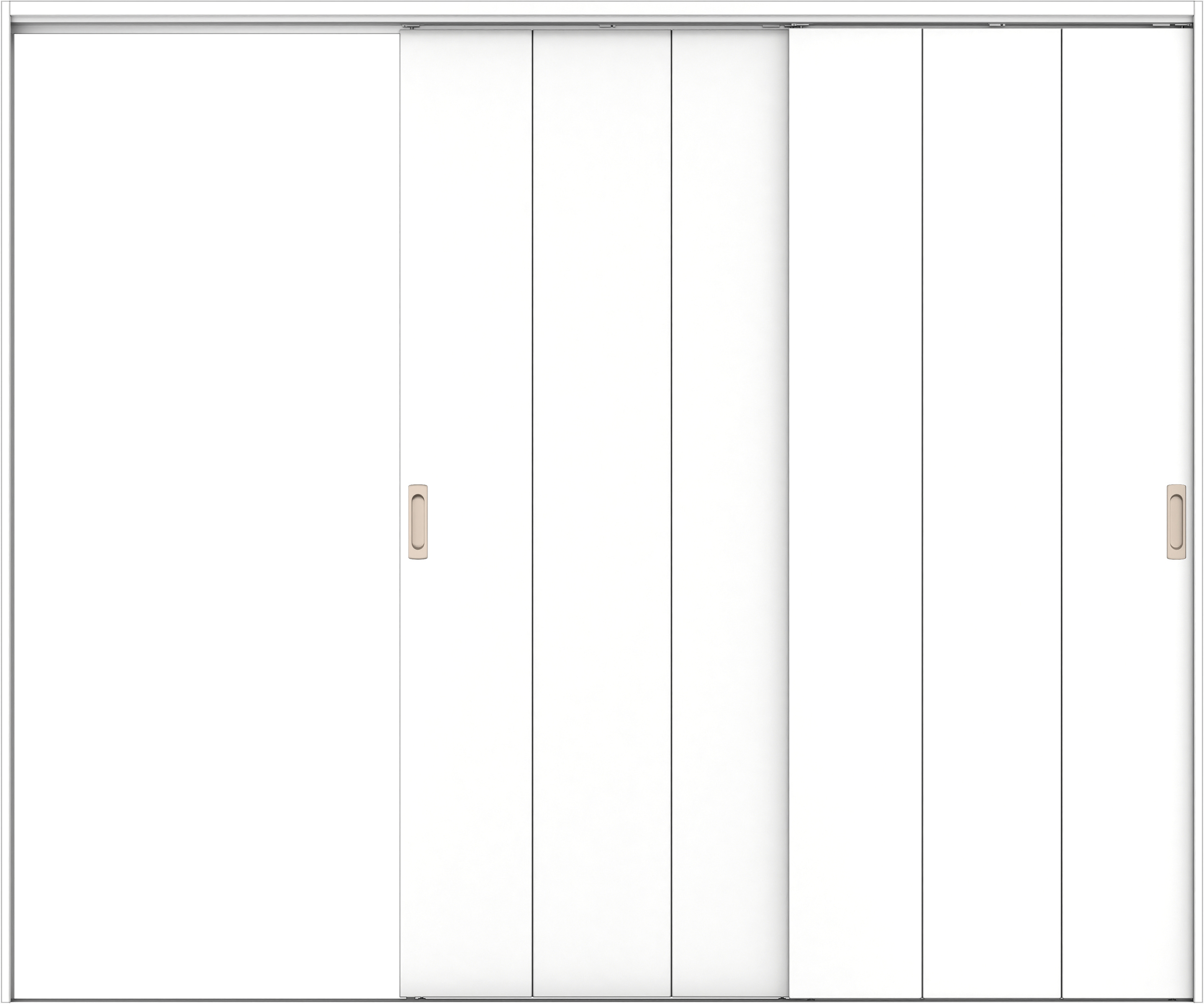 リビングドア　イエリア　吊戸・２枚片引　扉セット　Ｇ１デザイン　２４３７幅用　２０００高　〈パウダーホワイト柄〉　左引用　錠なし　ラクラクローズ付用