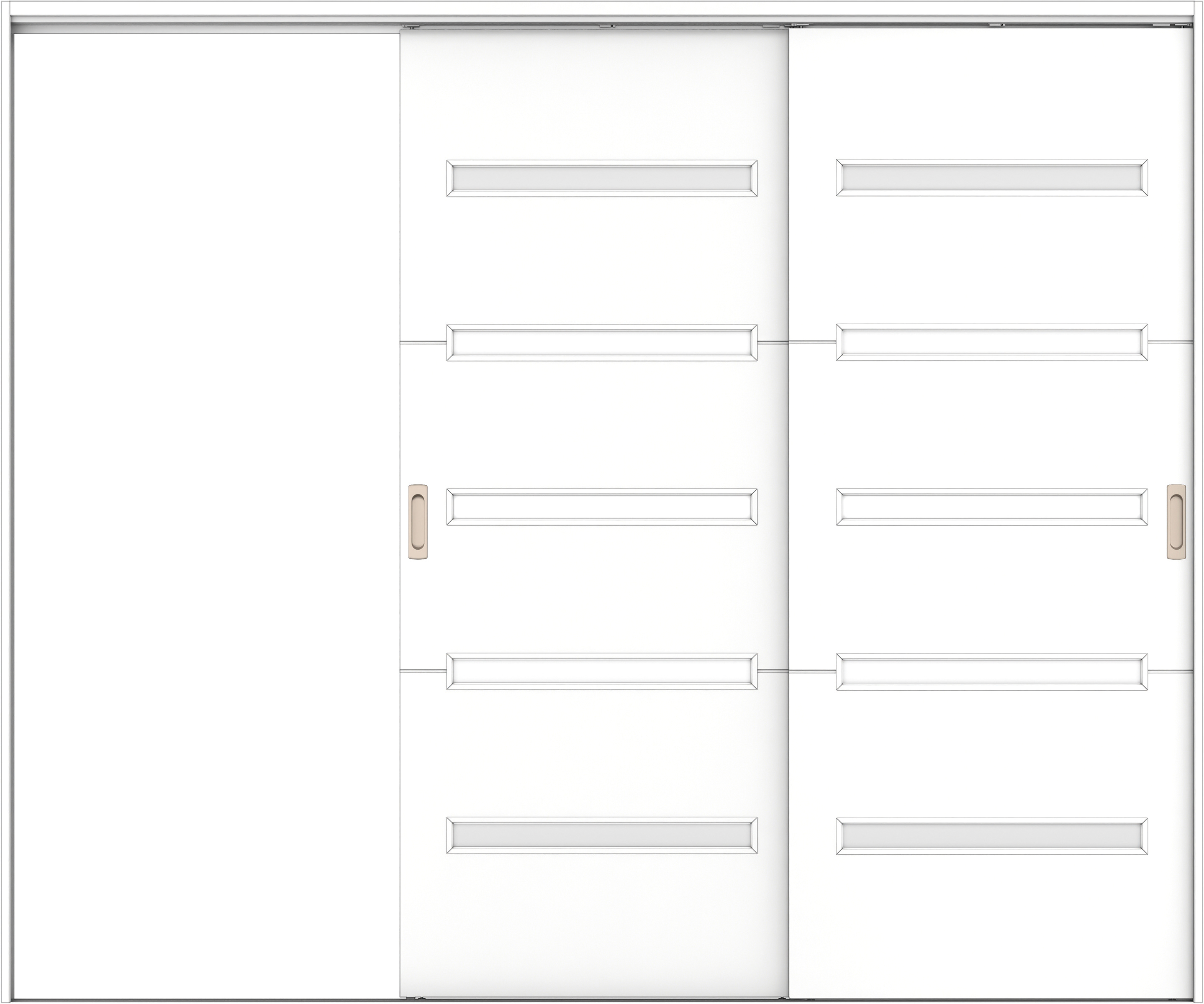 リビングドア　イエリア　吊戸・２枚片引　扉セット　Ｙ４デザイン　２４３７幅用　２０００高　〈パウダーホワイト柄〉　左引用　錠なし　ラクラクローズ付用