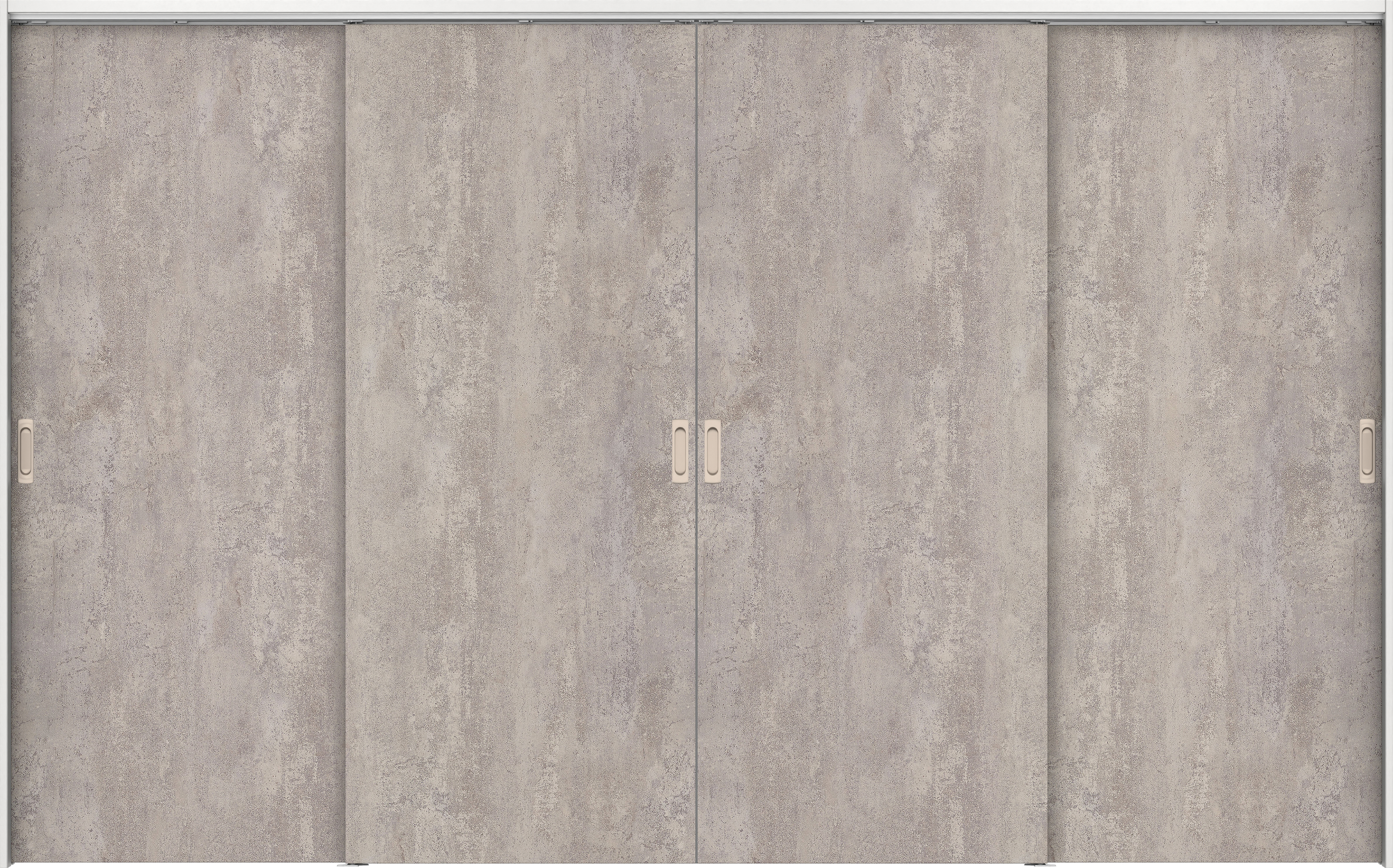 リビングドア　イエリア　吊戸・４枚引違　扉セット　００デザイン　３２６６幅用　２０００高　〈コンクリートグレー柄〉　左右兼用　錠なし　ラクラクローズ付用