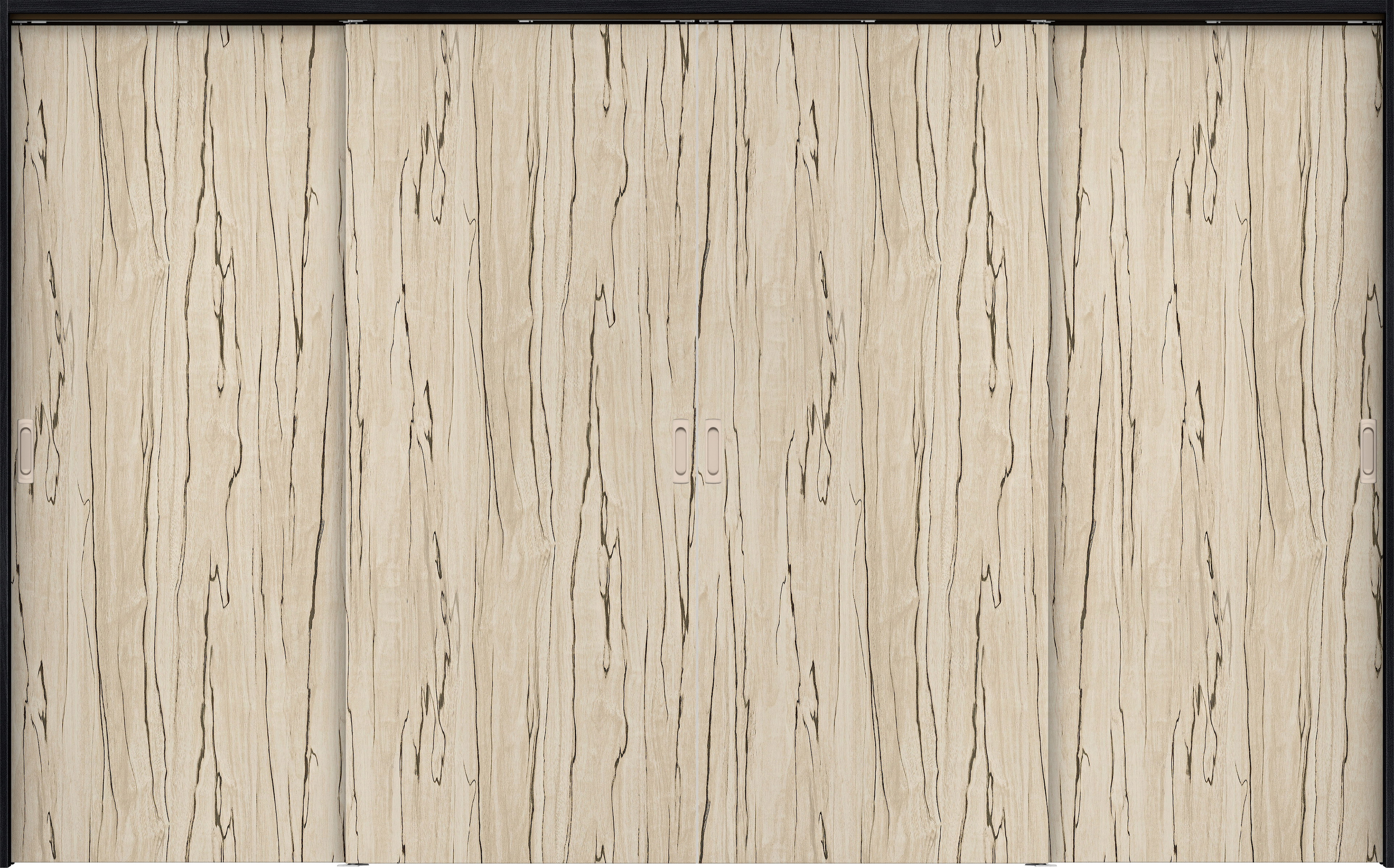 リビングドア　イエリア　吊戸・４枚引違　扉セット　００デザイン　３２６６幅用　２０００高　〈スロウベージュ柄〉　左右兼用　錠なし　ラクラクローズ付用