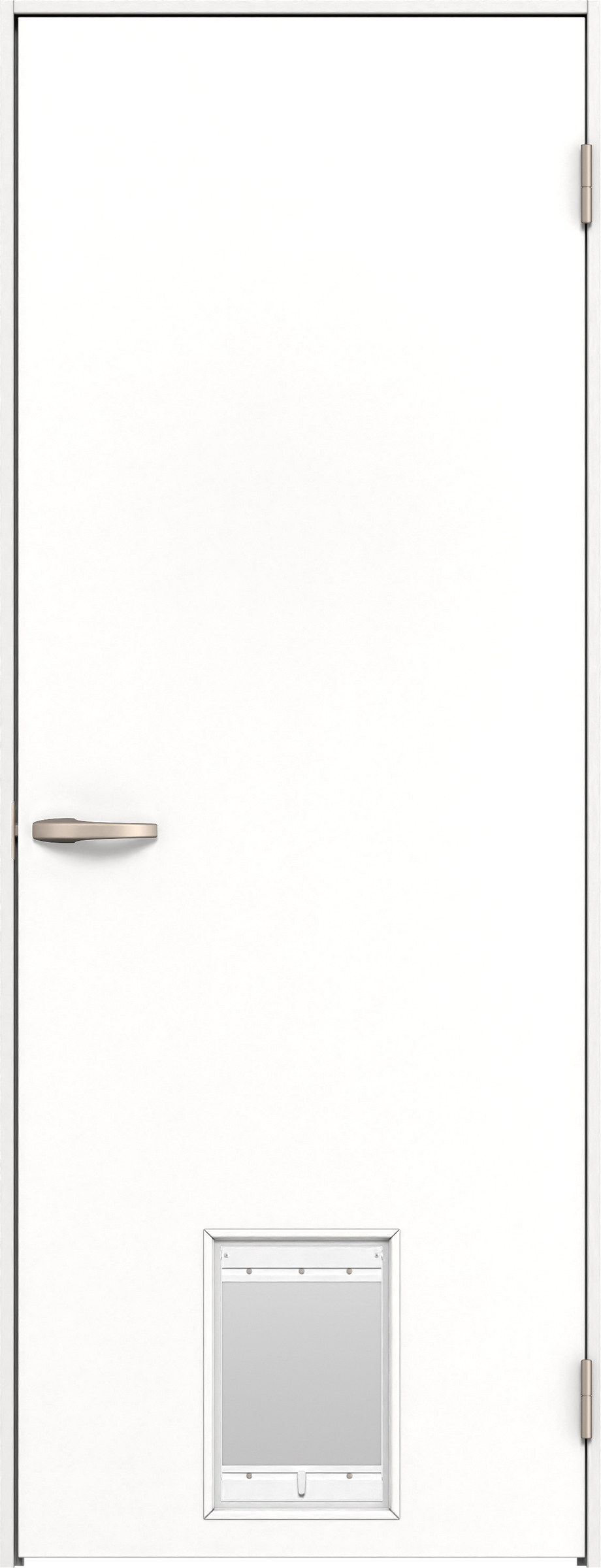 リビングドア　イエリア　機能ドア　ペットドア　扉セット　Ｅ０デザイン　７５５幅　２０００高　〈パウダーホワイト柄〉　右開き　空錠　Ｎスタンダード丁番