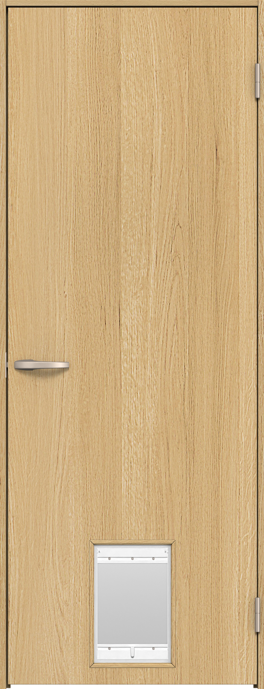 リビングドア　イエリア　機能ドア　ペットドア　扉セット　Ｅ０デザイン　７５５幅　２０００高　〈ライトオーカー柄〉　右開き　空錠　Ｎスタンダード丁番