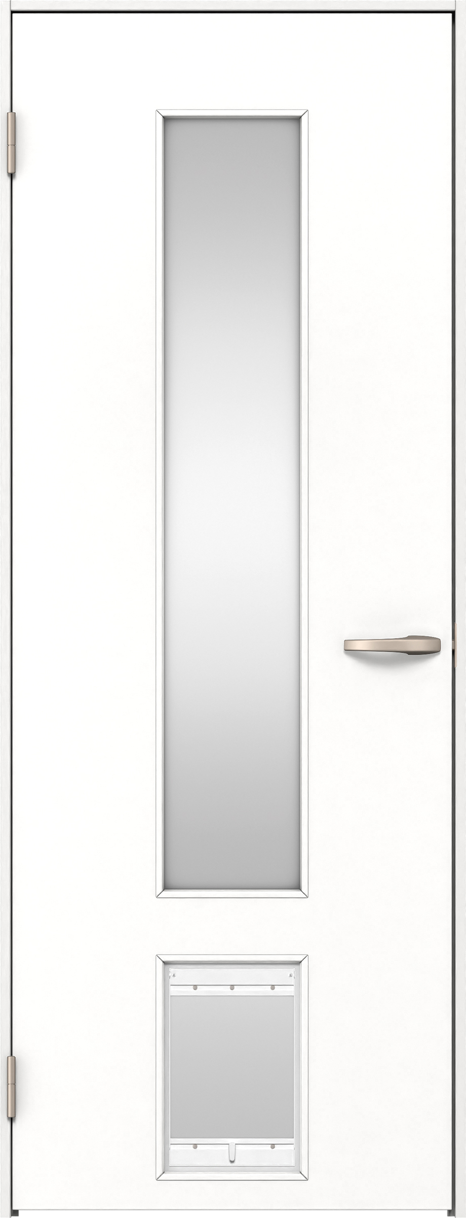 リビングドア　イエリア　機能ドア　ペットドア　扉セット　Ｐ８デザイン　７８０幅　２０００高　〈パウダーホワイト柄〉　左開き　空錠　Ｎスタンダード丁番