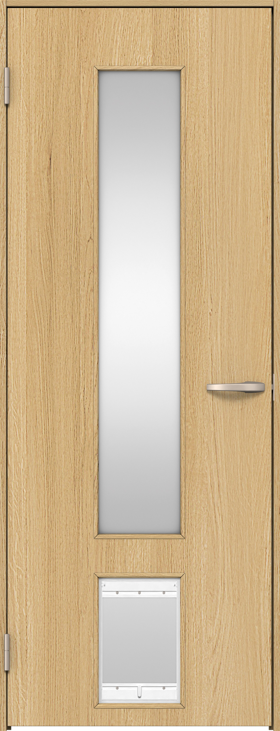 リビングドア　イエリア　機能ドア　ペットドア　扉セット　Ｐ８デザイン　７８０幅　２０００高　〈ライトオーカー柄〉　左開き　空錠　Ｎスタンダード丁番