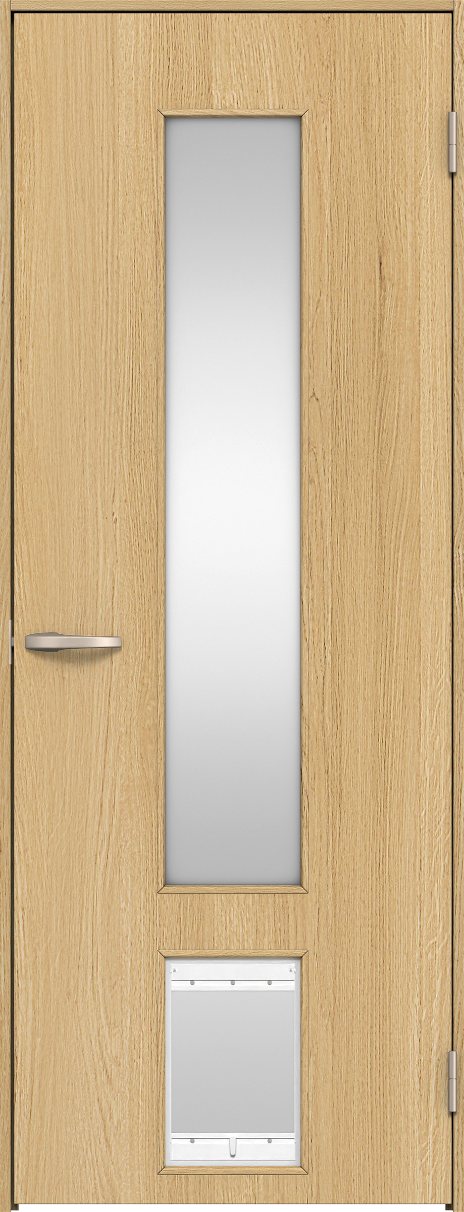 リビングドア　イエリア　機能ドア　ペットドア　扉セット　Ｐ８デザイン　７５５幅　２０００高　〈ライトオーカー柄〉　右開き　空錠　Ｎスタンダード丁番