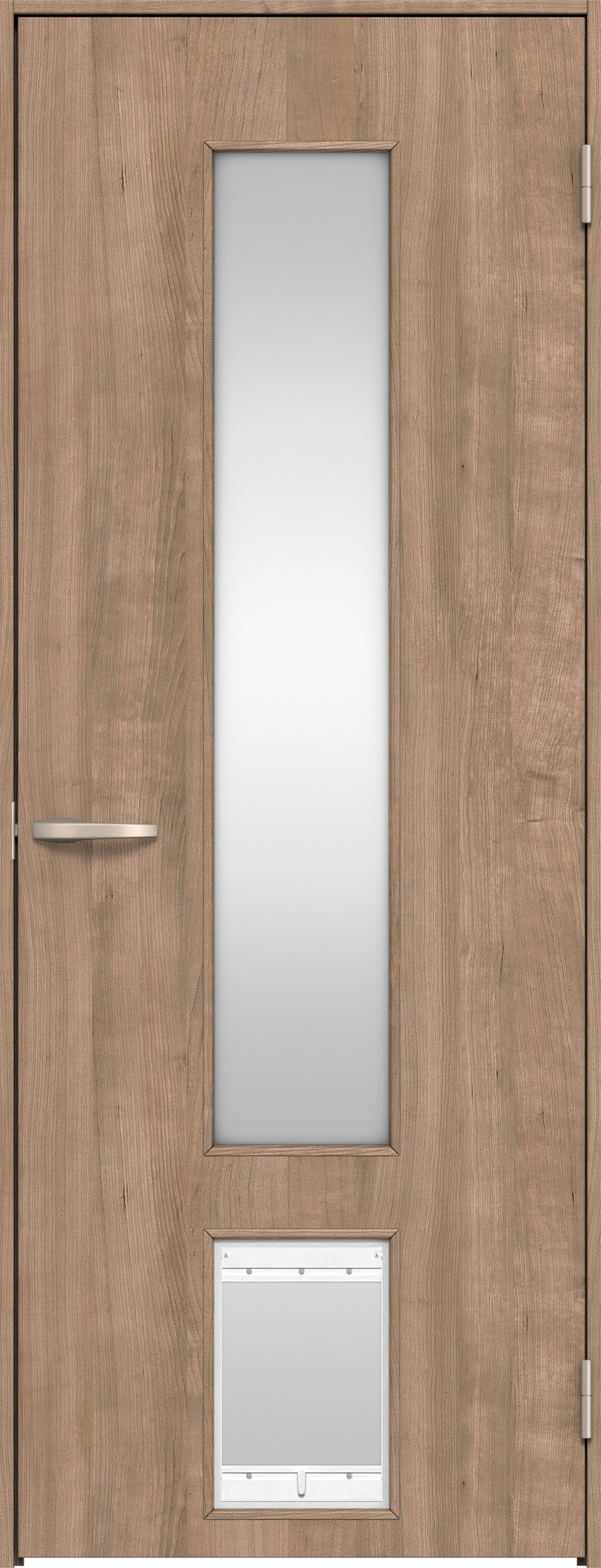 リビングドア　イエリア　機能ドア　ペットドア　扉セット　Ｐ８デザイン　７５５幅　２０００高　〈トープグレー柄〉　右開き　空錠　Ｎスタンダード丁番