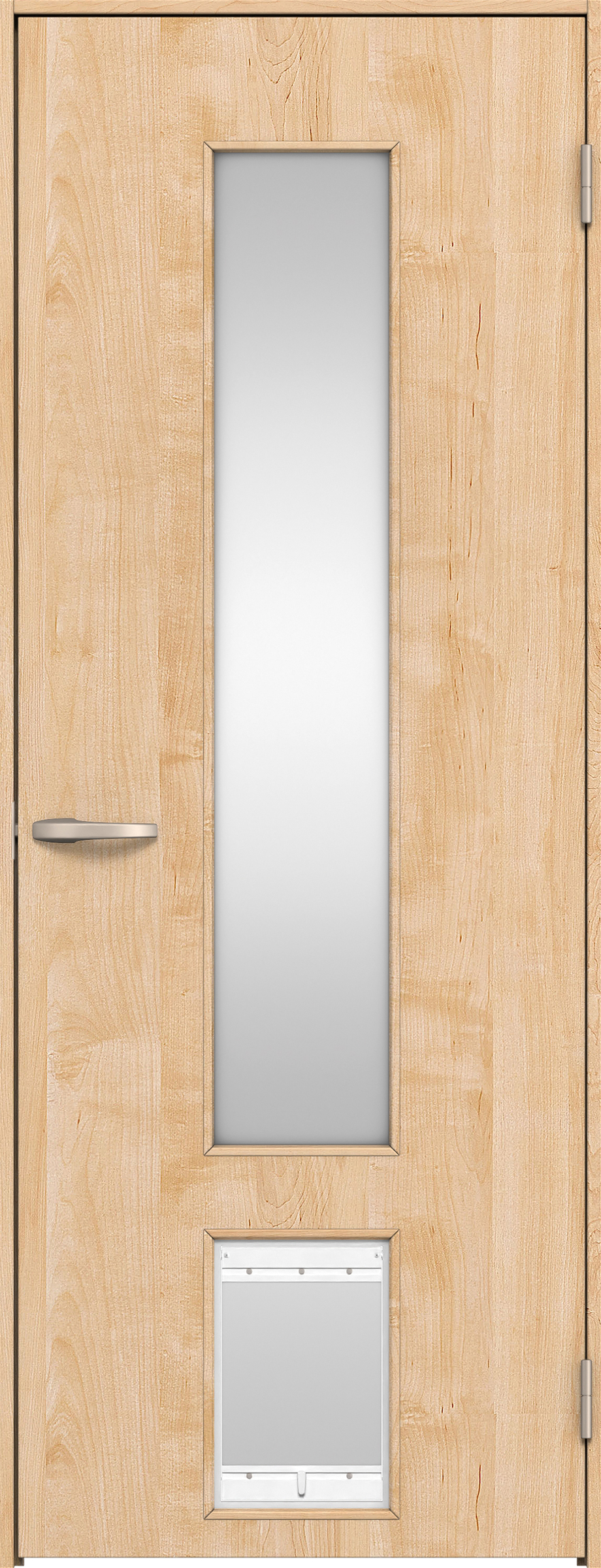 リビングドア　イエリア　機能ドア　ペットドア　扉セット　Ｐ８デザイン　７５５幅　２０００高　〈ミルベージュ柄〉　右開き　空錠　Ｎスタンダード丁番