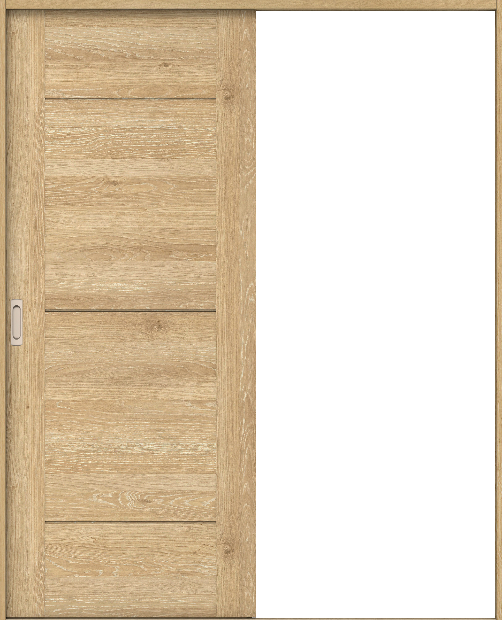 リビングドア　イエリア　引戸・片引　扉セット　Ｂ９デザイン　１７４５幅用　２０００高　〈ミルキーオーカー柄〉　左右兼用　錠なし　ラクラクローズ付