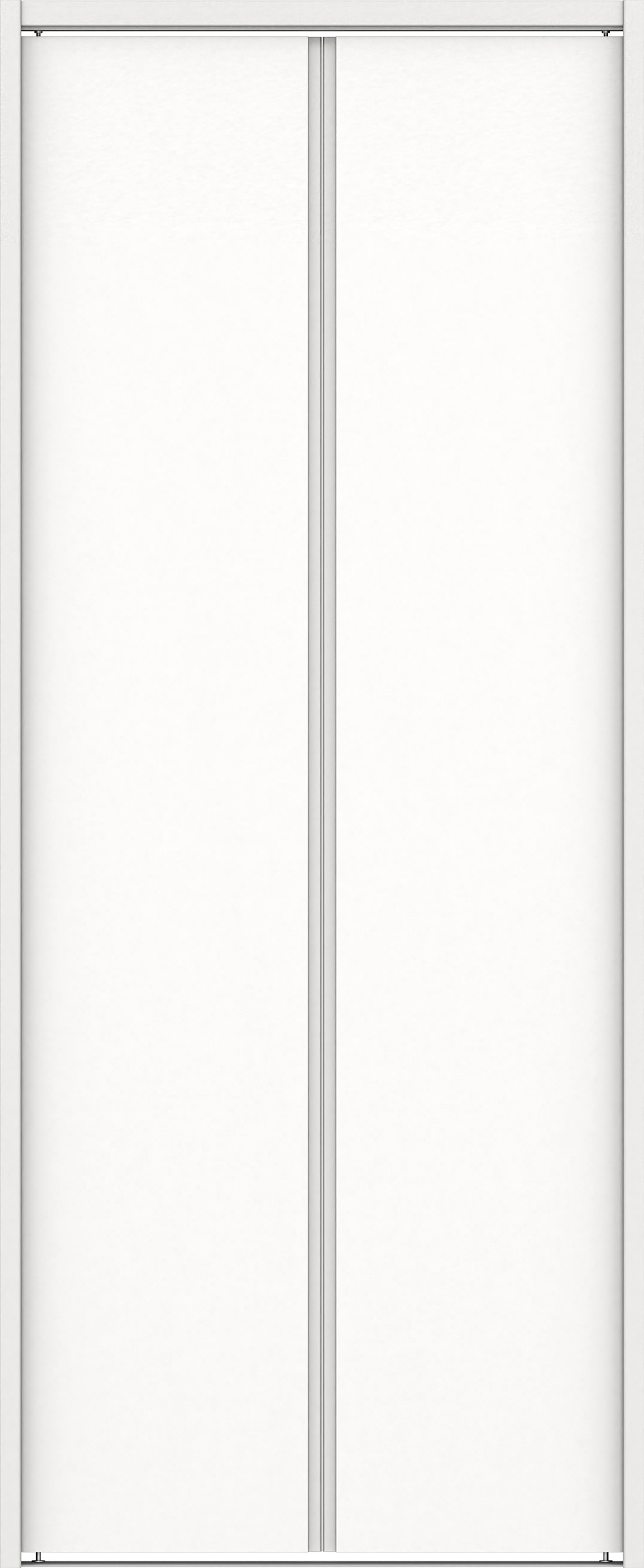 クローク収納　イエリア　折戸ユニット　ハンドルレスタイプ　ウッド扉　下レール付三方枠（固定枠）　セット　７３５幅（３尺間口）　１７９０高　〈パウダーホワイト柄〉　ハンドルレス