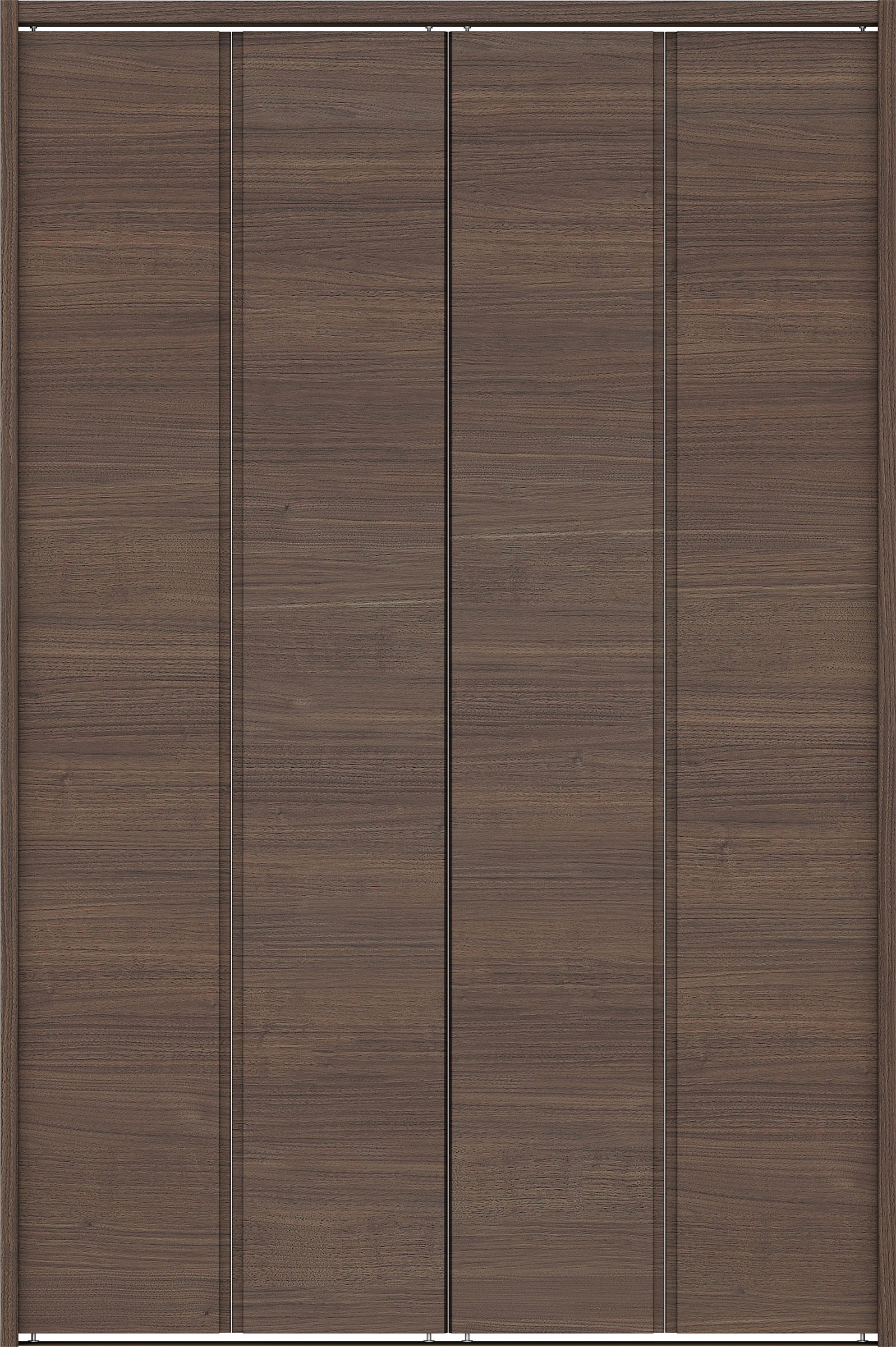 クローク収納　イエリア　折戸ユニット　ハンドルレス横木目タイプ　ウッド扉　下レール付三方枠（固定枠）　セット　１１９０幅（４．５尺間口）　１７９０高　〈ダルブラウン柄〉　ハンドルレス