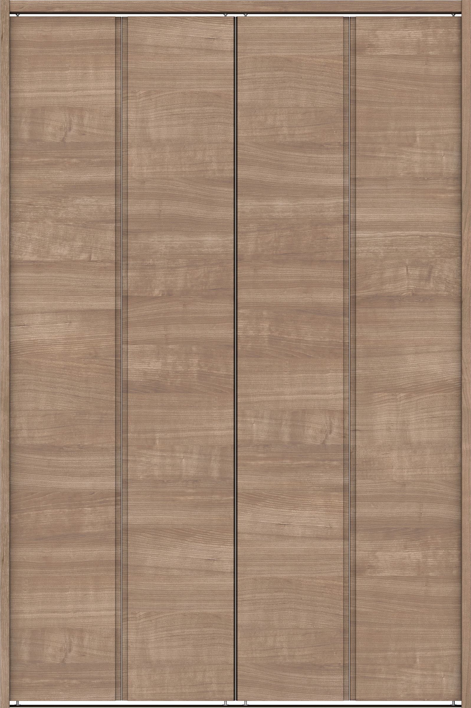 クローク収納　イエリア　折戸ユニット　ハンドルレス横木目タイプ　ウッド扉　下レール付三方枠（固定枠）　セット　１１９０幅（４．５尺間口）　１７９０高　〈トープグレー柄〉　ハンドルレス