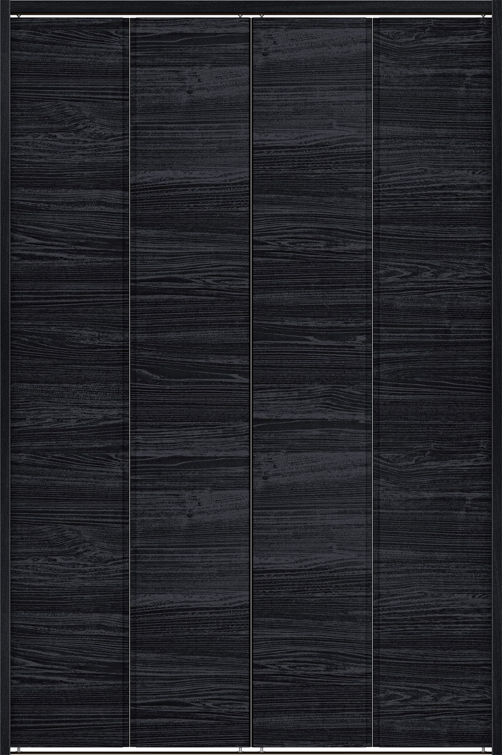 クローク収納　イエリア　折戸ユニット　ハンドルレス横木目タイプ　ウッド扉　下レール付三方枠（固定枠）　セット　１１９０幅（４．５尺間口）　１７９０高　〈モスブラック柄〉　ハンドルレス