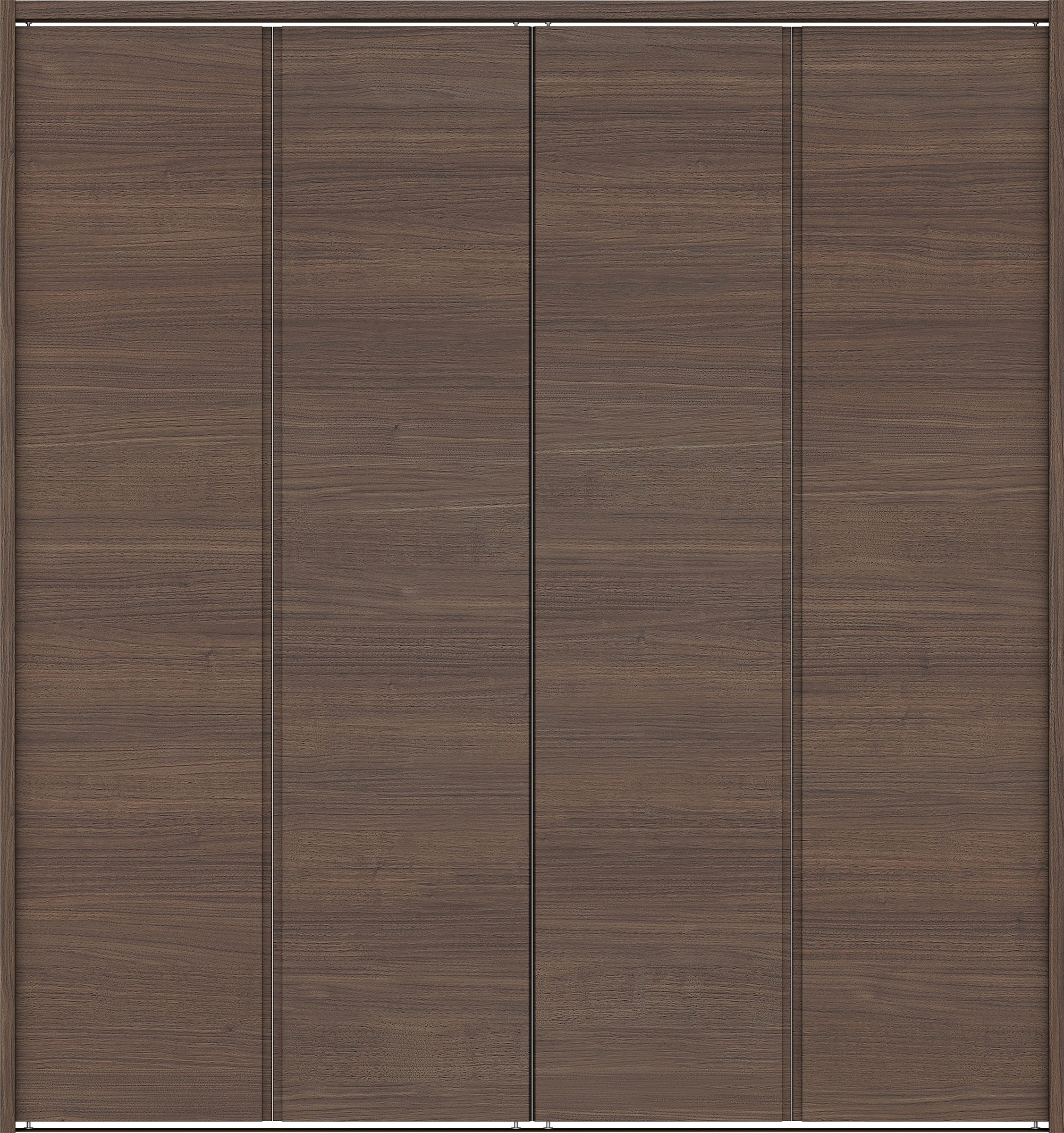 クローク収納　イエリア　折戸ユニット　ハンドルレス横木目タイプ　ウッド扉　下レール付三方枠（固定枠）　セット　１６８０幅（６尺間口）　１７９０高　〈ダルブラウン柄〉　ハンドルレス