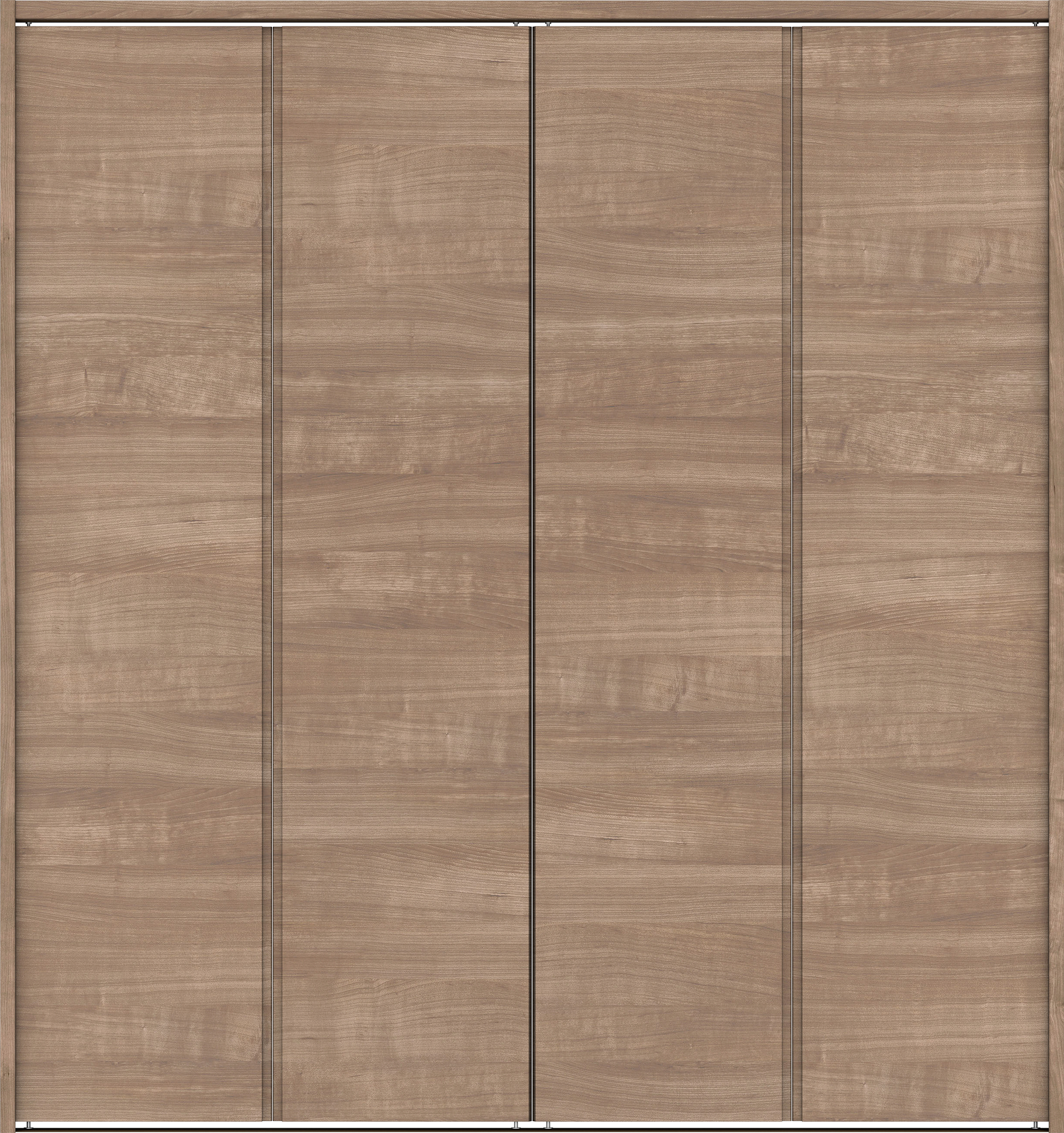 クローク収納　イエリア　折戸ユニット　ハンドルレス横木目タイプ　ウッド扉　下レール付三方枠（固定枠）　セット　１６８０幅（６尺間口）　１７９０高　〈トープグレー柄〉　ハンドルレス