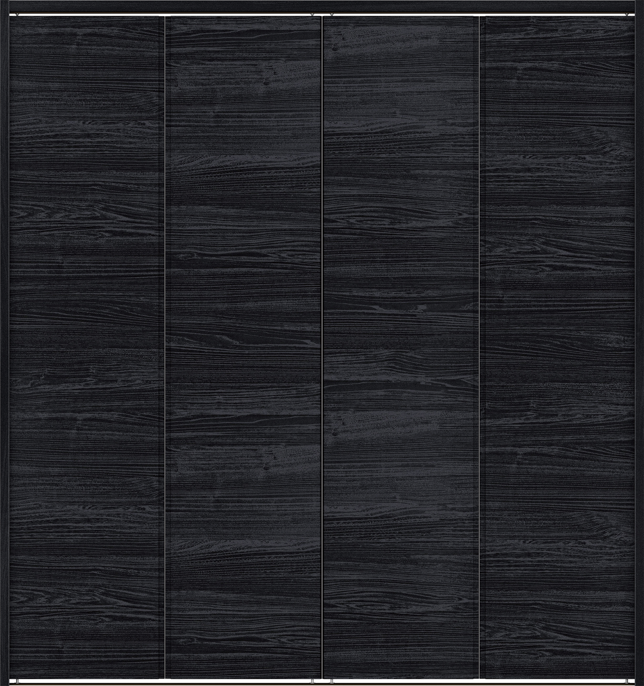 クローク収納　イエリア　折戸ユニット　ハンドルレス横木目タイプ　ウッド扉　下レール付三方枠（固定枠）　セット　１６８０幅（６尺間口）　１７９０高　〈モスブラック柄〉　ハンドルレス