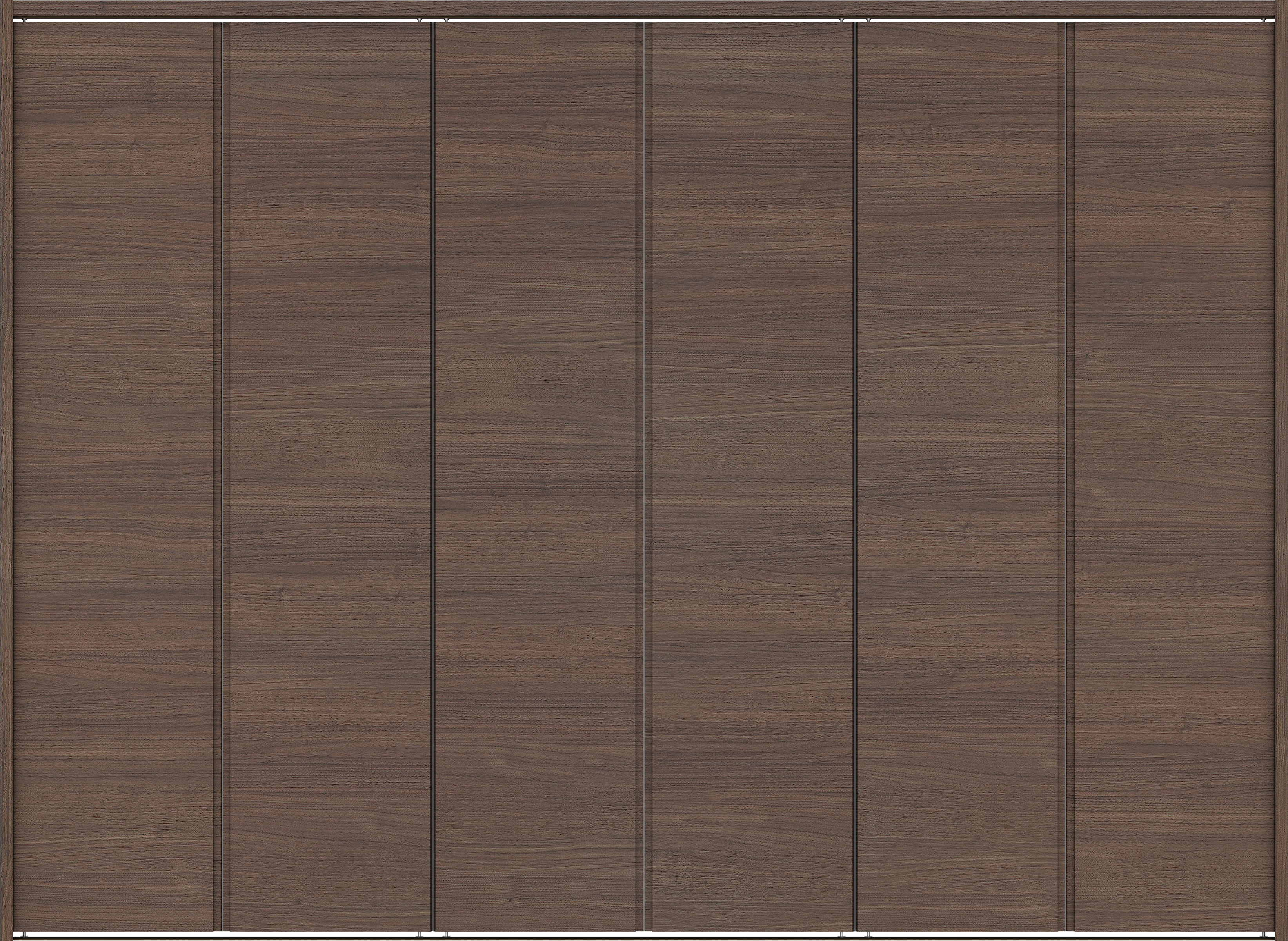 クローク収納　イエリア　折戸ユニット　ハンドルレス横木目タイプ　ウッド扉　下レール付三方枠（固定枠）　セット　２４５０幅（９尺間口）　１７９０高　〈ダルブラウン柄〉　ハンドルレス