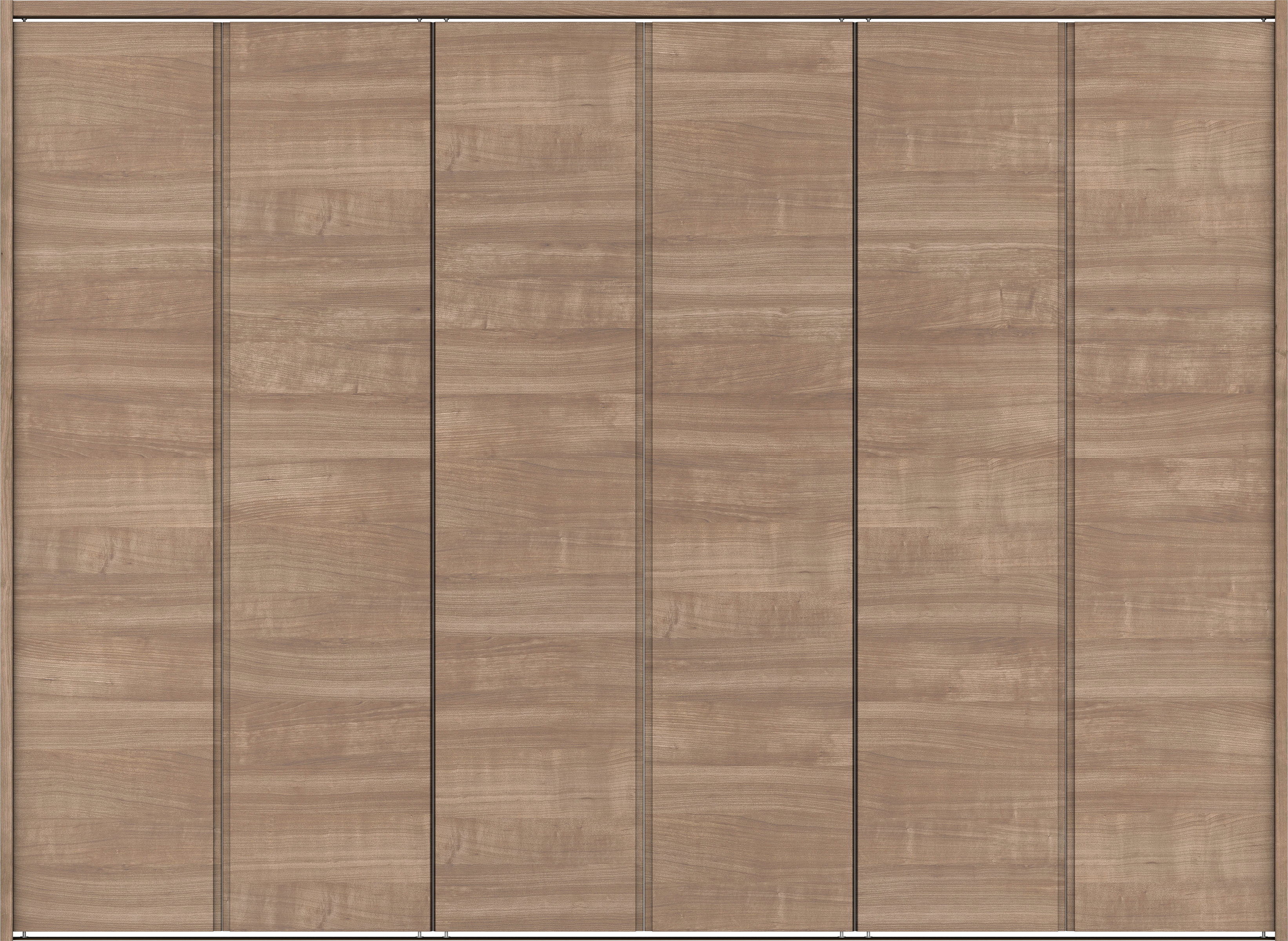 クローク収納　イエリア　折戸ユニット　ハンドルレス横木目タイプ　ウッド扉　下レール付三方枠（固定枠）　セット　２４５０幅（９尺間口）　１７９０高　〈トープグレー柄〉　ハンドルレス