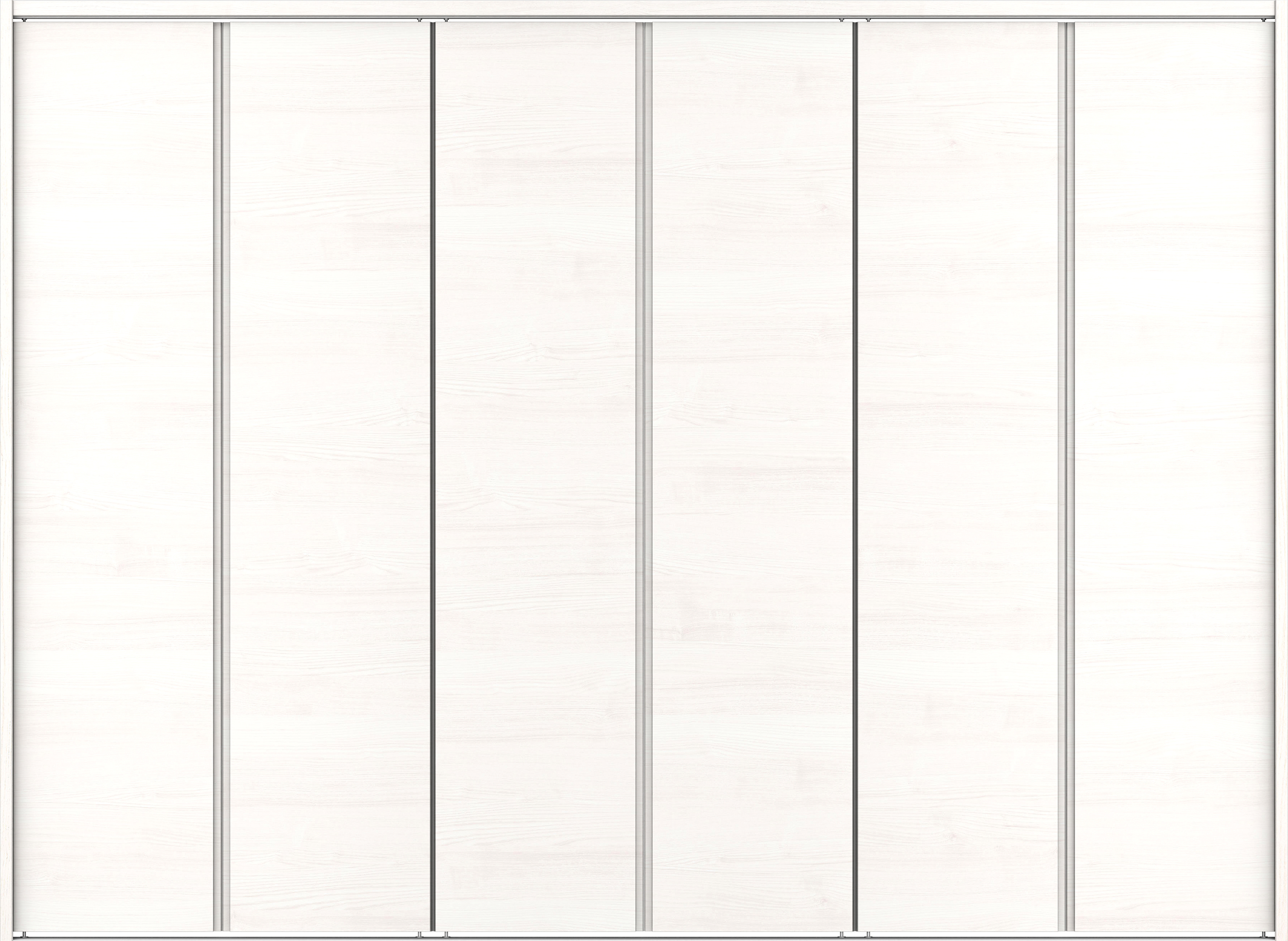 クローク収納　イエリア　折戸ユニット　ハンドルレス横木目タイプ　ウッド扉　下レール付三方枠（固定枠）　セット　２４５０幅（９尺間口）　１７９０高　〈ネオホワイト柄〉　ハンドルレス