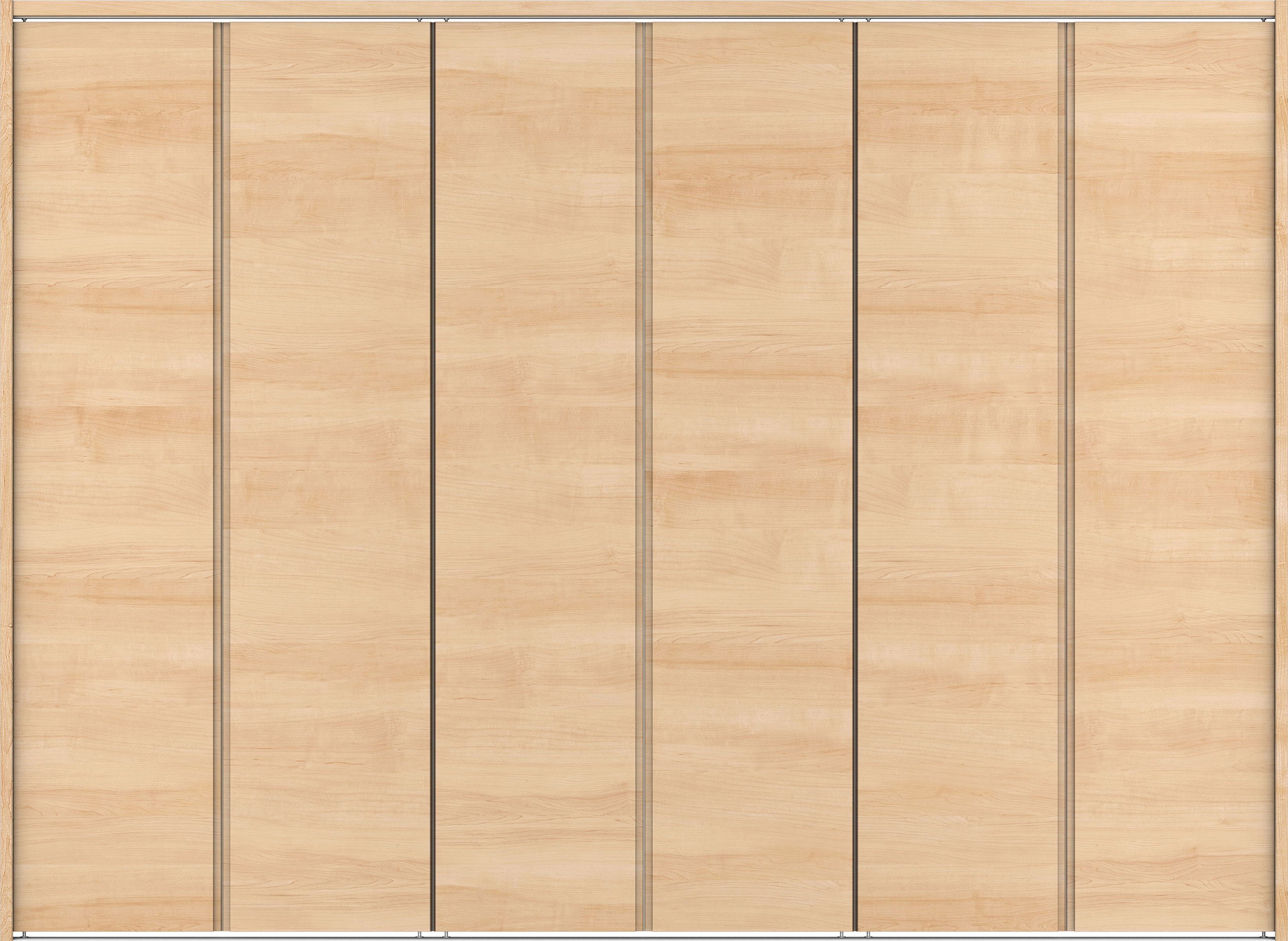クローク収納　イエリア　折戸ユニット　ハンドルレス横木目タイプ　ウッド扉　下レール付三方枠（固定枠）　セット　２４５０幅（９尺間口）　１７９０高　〈ミルベージュ柄〉　ハンドルレス