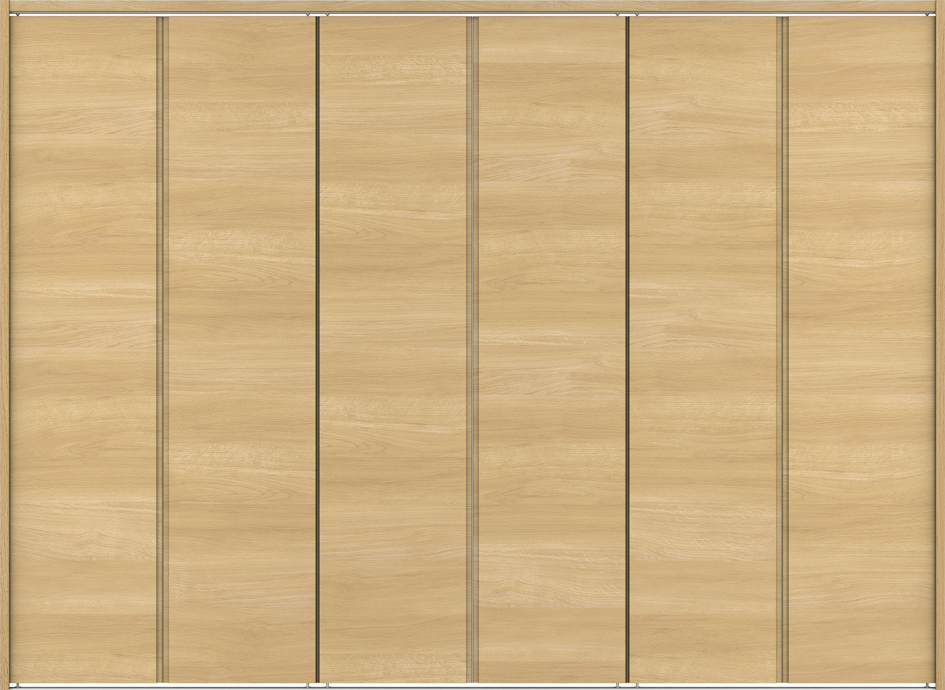 クローク収納　イエリア　折戸ユニット　ハンドルレス横木目タイプ　ウッド扉　下レール付三方枠（固定枠）　セット　２４５０幅（９尺間口）　１７９０高　〈ライトオーカー柄〉　ハンドルレス