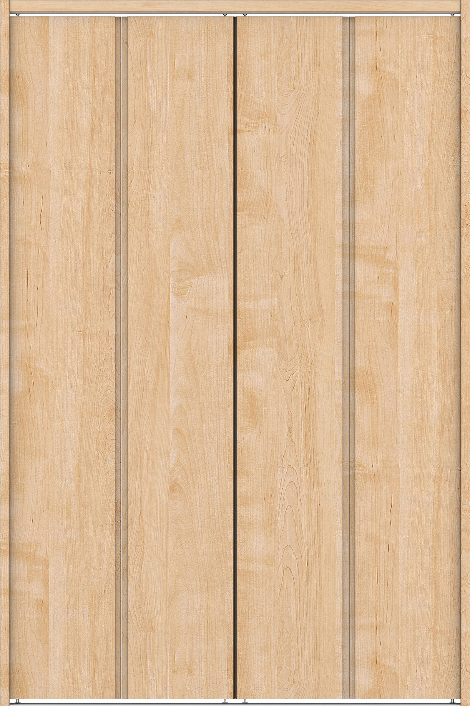 クローク収納　イエリア　折戸ユニット　ハンドルレス縦木目タイプ　ウッド扉　下レール付三方枠（固定枠）　セット　１１９０幅（４．５尺間口）　１７９０高　〈ミルベージュ柄〉　ハンドルレス