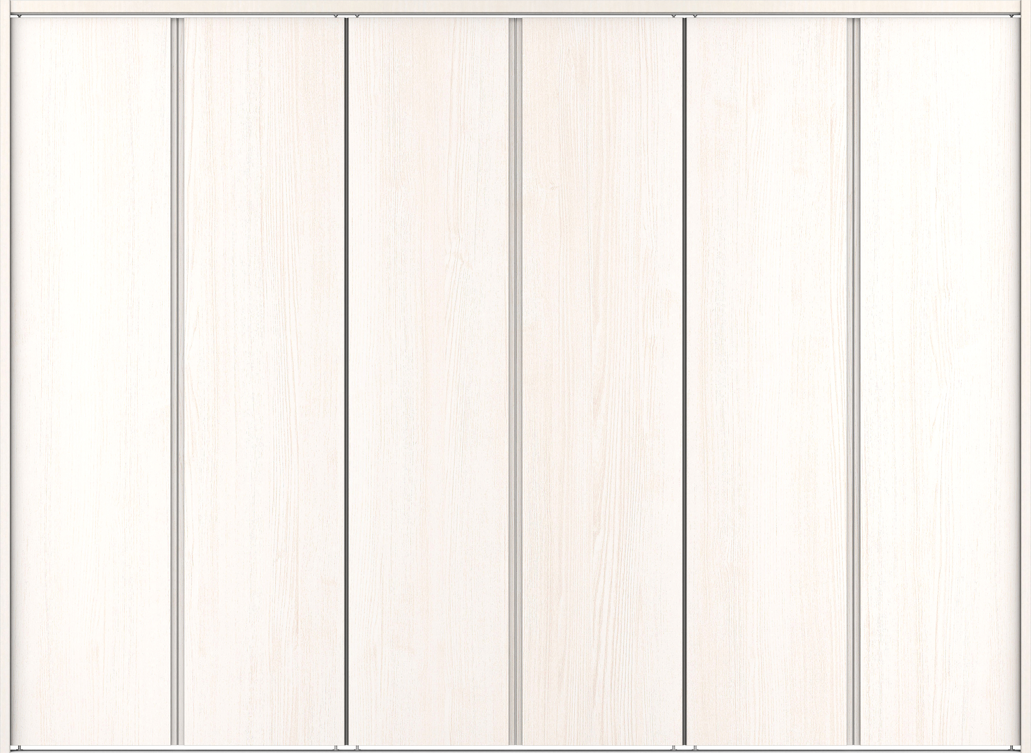 クローク収納　イエリア　折戸ユニット　ハンドルレス縦木目タイプ　ウッド扉　下レール付三方枠（固定枠）　セット　２４５０幅（９尺間口）　１７９０高　〈ネオホワイト柄〉　ハンドルレス