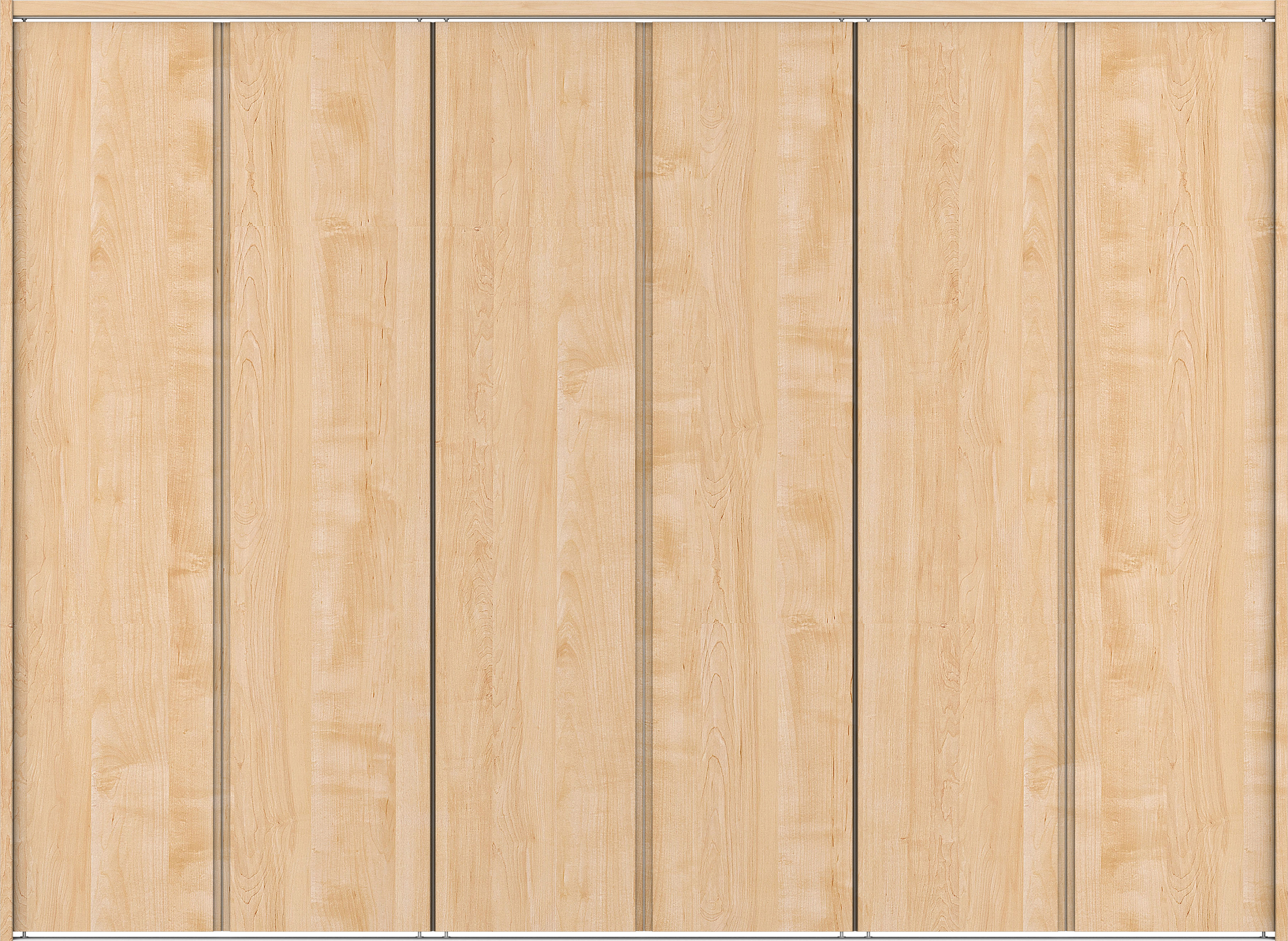 クローク収納　イエリア　折戸ユニット　ハンドルレス縦木目タイプ　ウッド扉　下レール付三方枠（固定枠）　セット　２４５０幅（９尺間口）　１７９０高　〈ミルベージュ柄〉　ハンドルレス