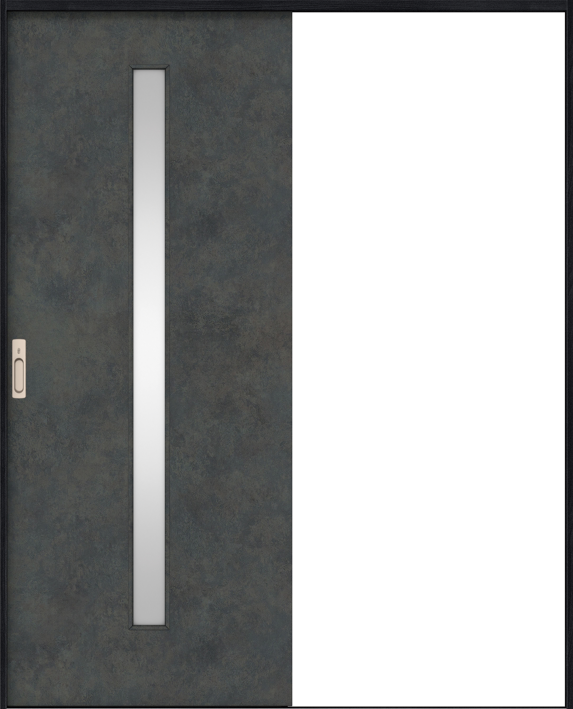 リビングドア　イエリア　引戸・片引　扉セット　Ｃ４デザイン　１６４５幅用　２０００高　〈アイアンブラック柄〉　左右兼用　カマ錠付　間仕切錠　ラクラクローズ付