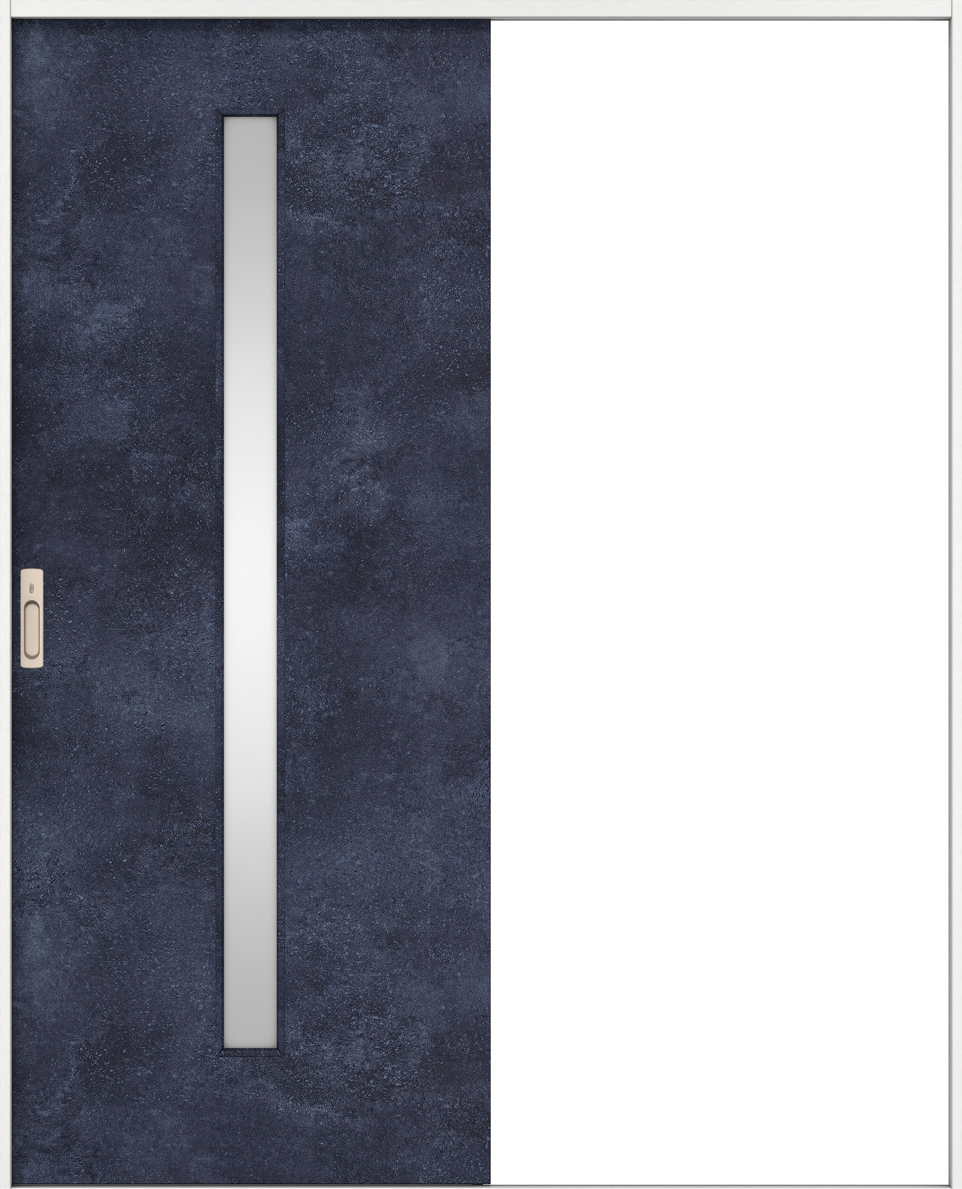 リビングドア　イエリア　引戸・片引　扉セット　Ｃ４デザイン　１６４５幅用　２０００高　〈コバルトブルー柄〉　左右兼用　カマ錠付　間仕切錠　ラクラクローズ付