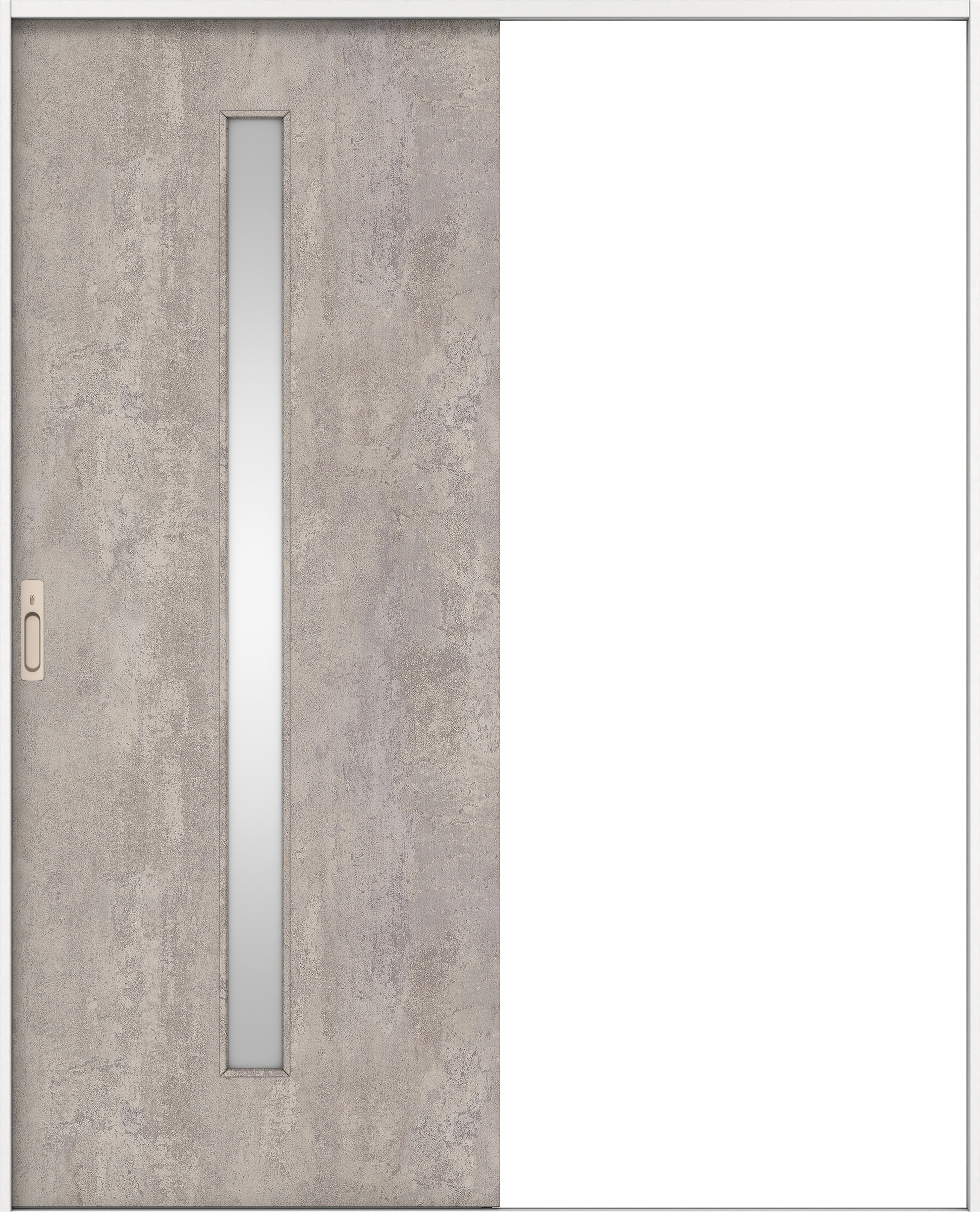 リビングドア　イエリア　引戸・片引　扉セット　Ｃ４デザイン　１６４５幅用　２０００高　〈コンクリートグレー柄〉　左右兼用　カマ錠付　間仕切錠　ラクラクローズ付