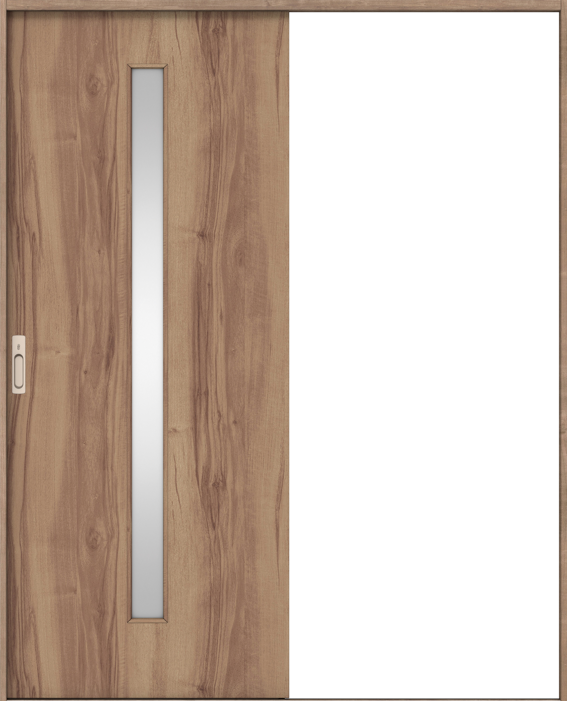 リビングドア　イエリア　引戸・片引　扉セット　Ｃ４デザイン　１６４５幅用　２０００高　〈バームブラウン柄〉　左右兼用　カマ錠付　間仕切錠　ラクラクローズ付