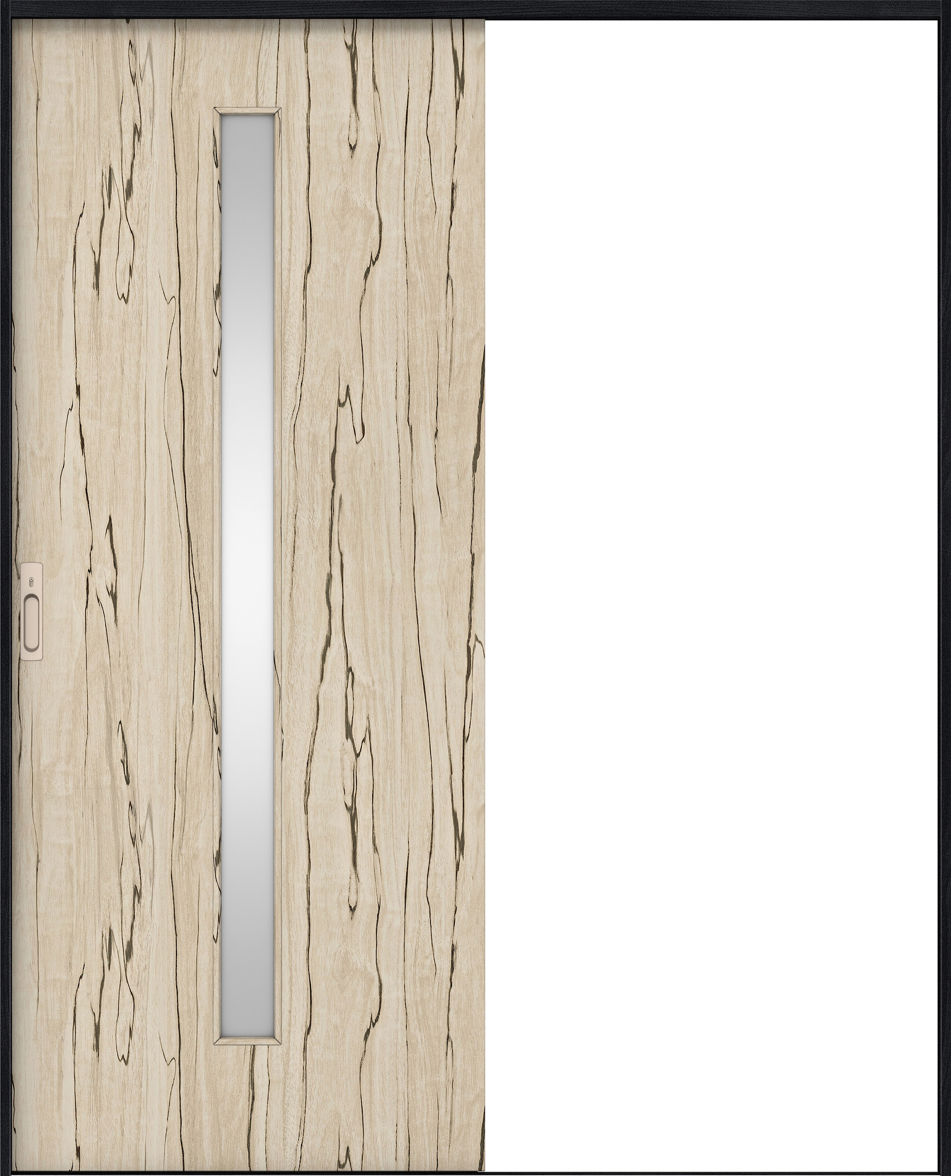 リビングドア　イエリア　引戸・片引　扉セット　Ｃ４デザイン　１６４５幅用　２０００高　〈スロウベージュ柄〉　左右兼用　カマ錠付　間仕切錠　ラクラクローズ付