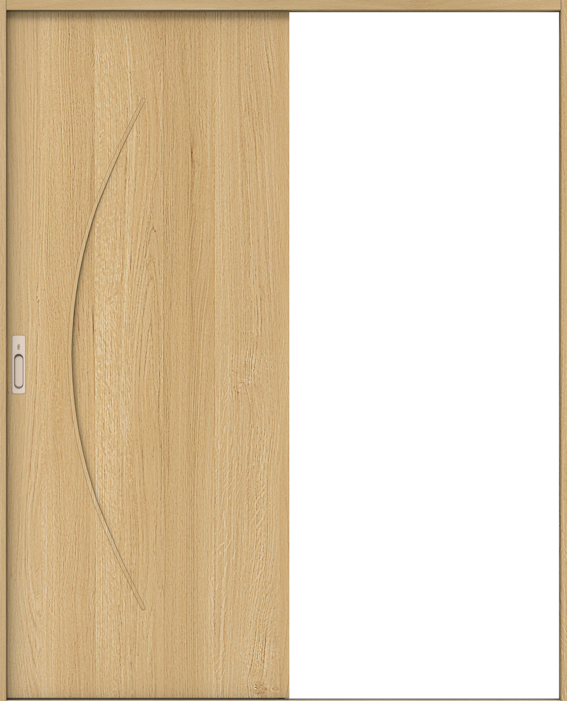 リビングドア　イエリア　引戸・片引　扉セット　Ｓ７デザイン　１６４５幅用　２０００高　〈ライトオーカー柄〉　左右兼用　カマ錠付　間仕切錠　ラクラクローズ付