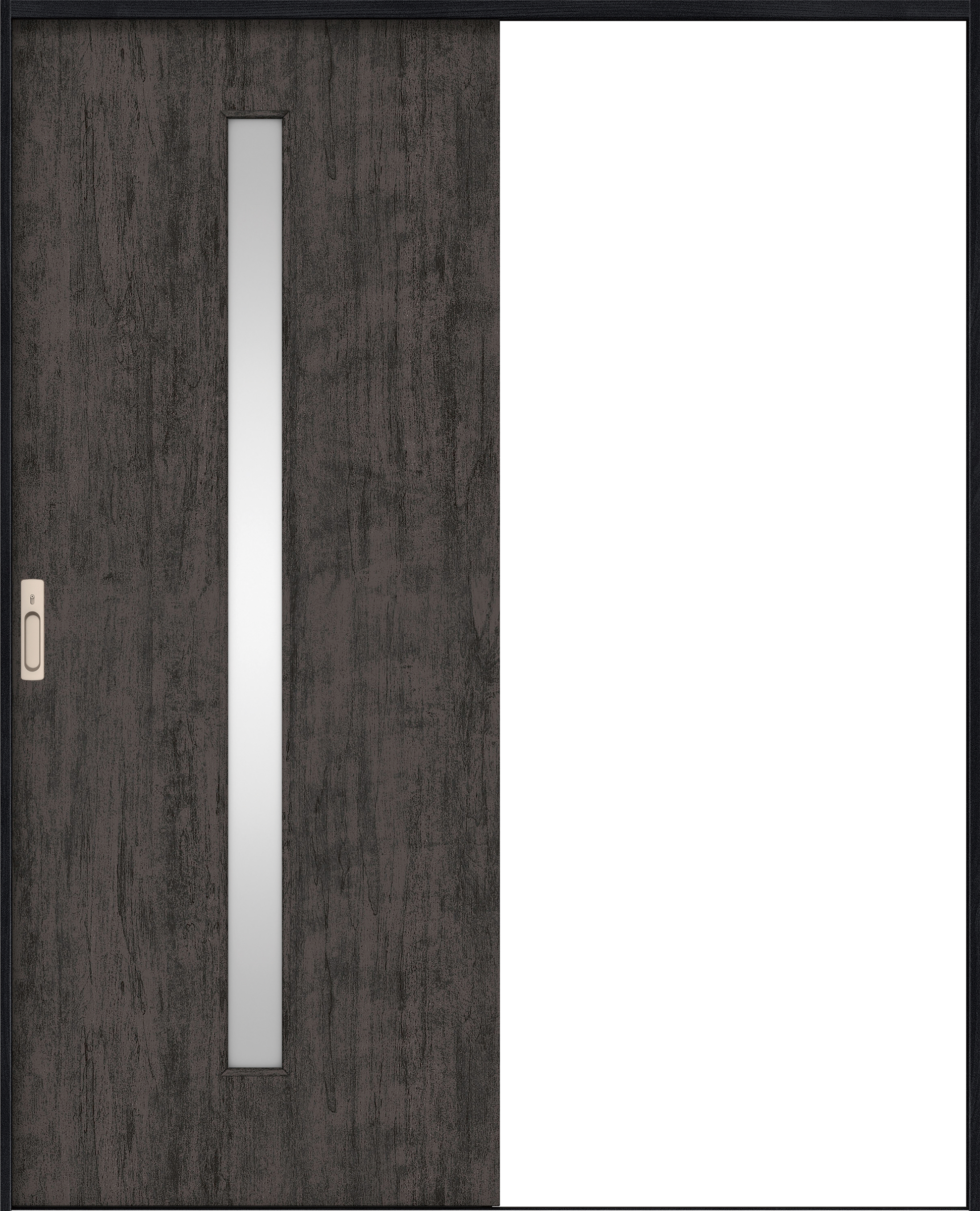 リビングドア　イエリア　引戸・片引　扉セット　Ｃ４デザイン　１６４５幅用　２０００高　〈ドライブラック柄〉　左右兼用　カマ錠付　間仕切錠　ラクラクローズ付