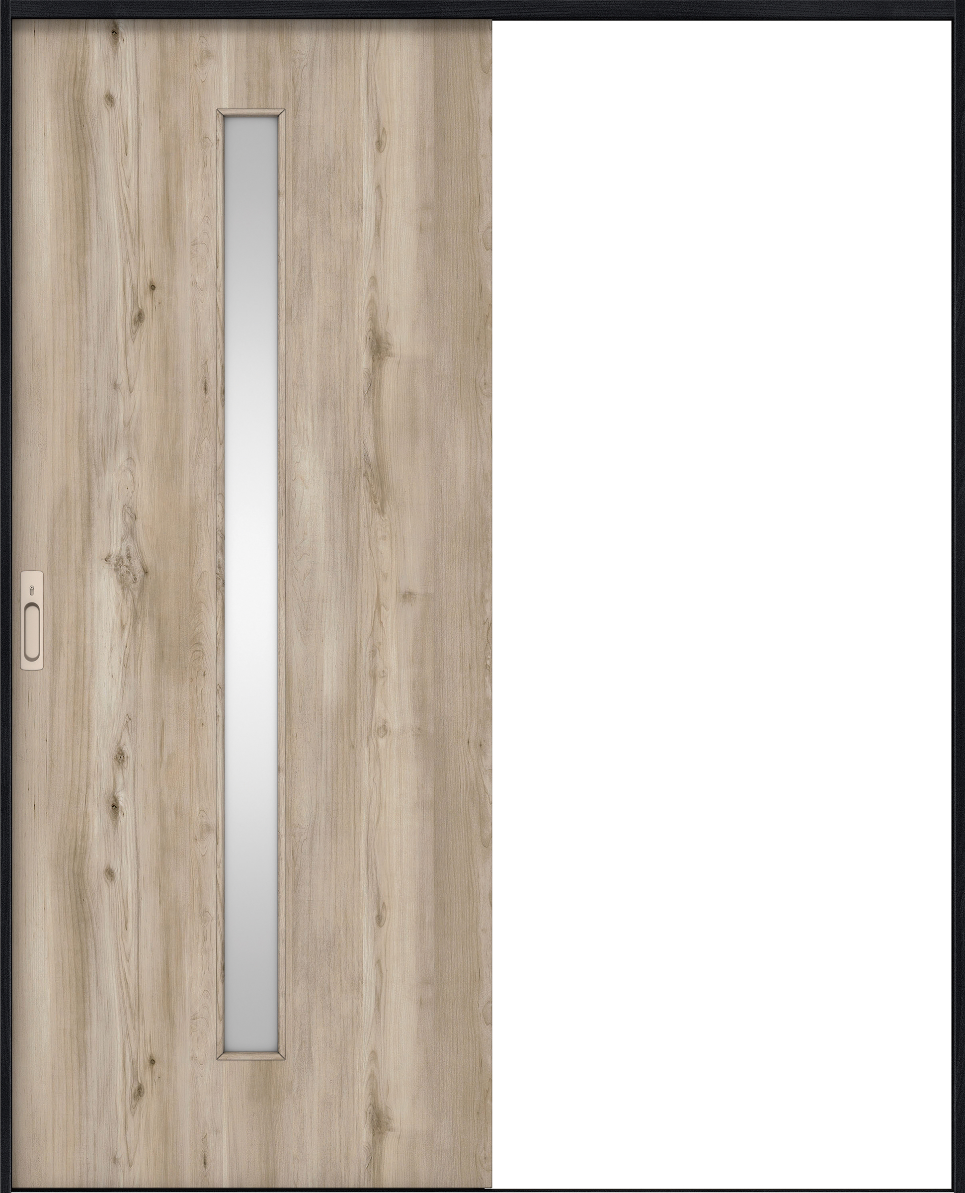 リビングドア　イエリア　引戸・片引　扉セット　Ｃ４デザイン　１６４５幅用　２０００高　〈スモークグレー柄〉　左右兼用　カマ錠付　間仕切錠　ラクラクローズ付