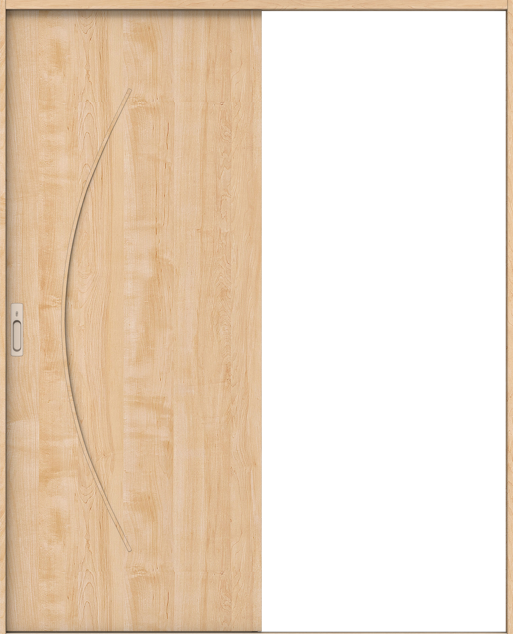 リビングドア　イエリア　引戸・片引　扉セット　Ｓ７デザイン　１６４５幅用　２０００高　〈ミルベージュ柄〉　左右兼用　カマ錠付　間仕切錠　ラクラクローズ付