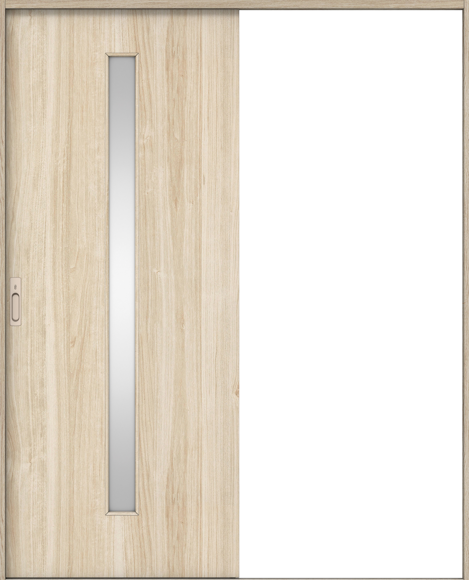 リビングドア　イエリア　引戸・片引　扉セット　Ｃ４デザイン　１６４５幅用　２０００高　〈コットンベージュ柄〉　左右兼用　カマ錠付　間仕切錠　ラクラクローズ付