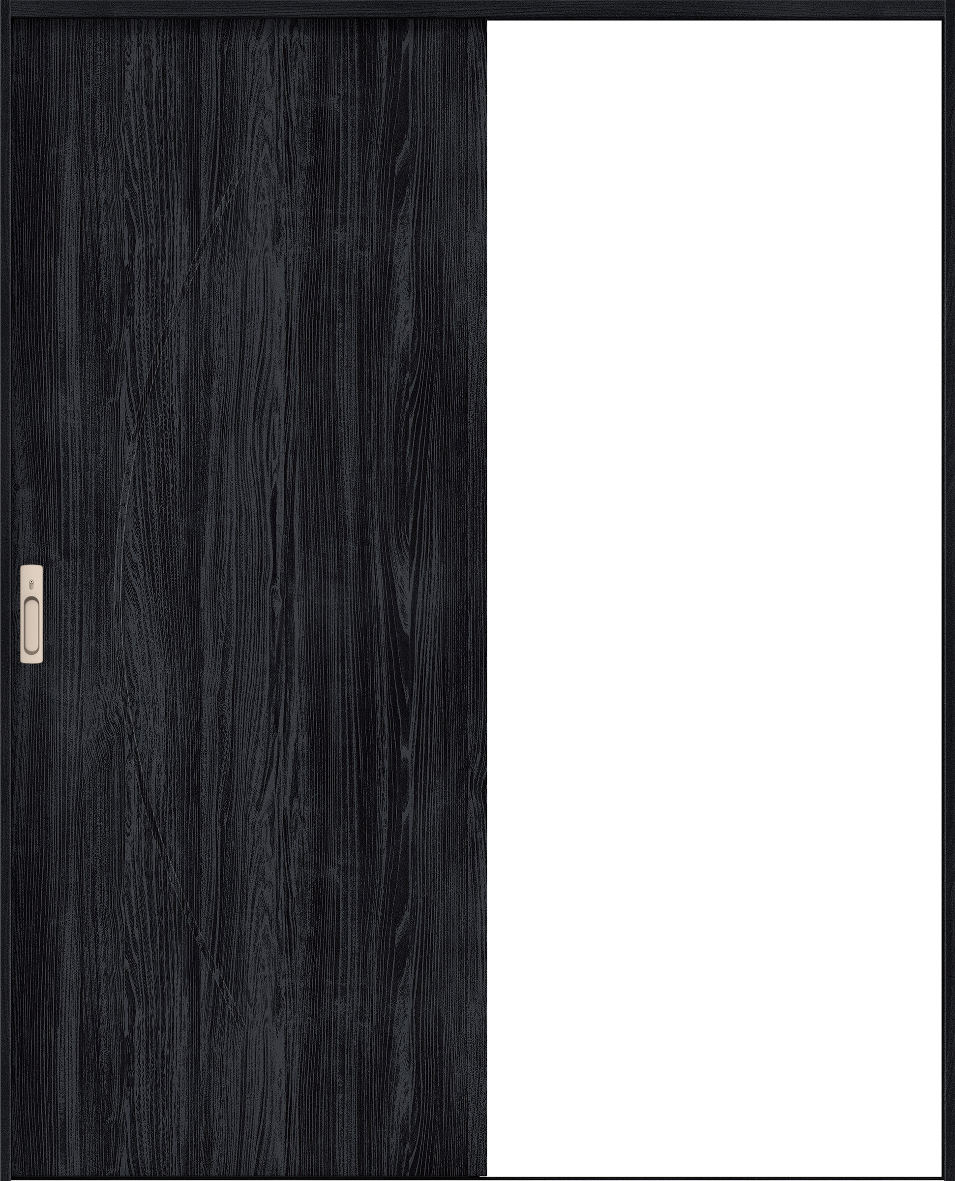 リビングドア　イエリア　引戸・片引　扉セット　Ｓ７デザイン　１６４５幅用　２０００高　〈モスブラック柄〉　左右兼用　カマ錠付　間仕切錠　ラクラクローズ付