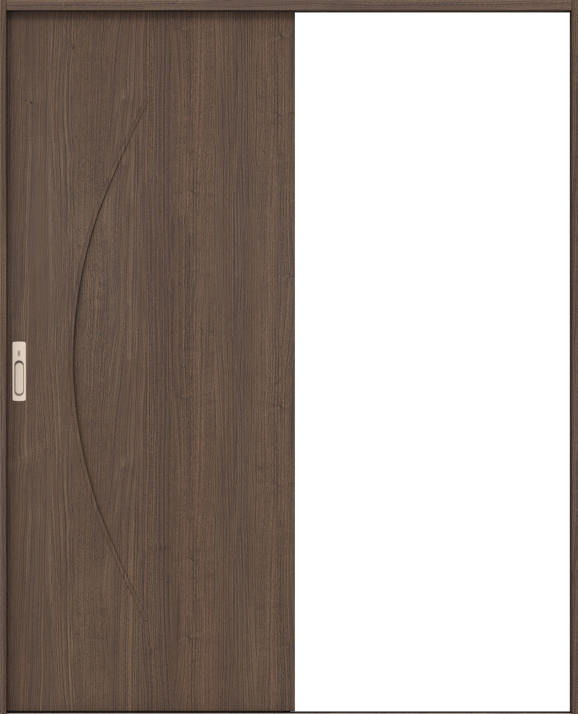 リビングドア　イエリア　引戸・片引　扉セット　Ｓ７デザイン　１６４５幅用　２０００高　〈ダルブラウン柄〉　左右兼用　カマ錠付　間仕切錠　ラクラクローズ付