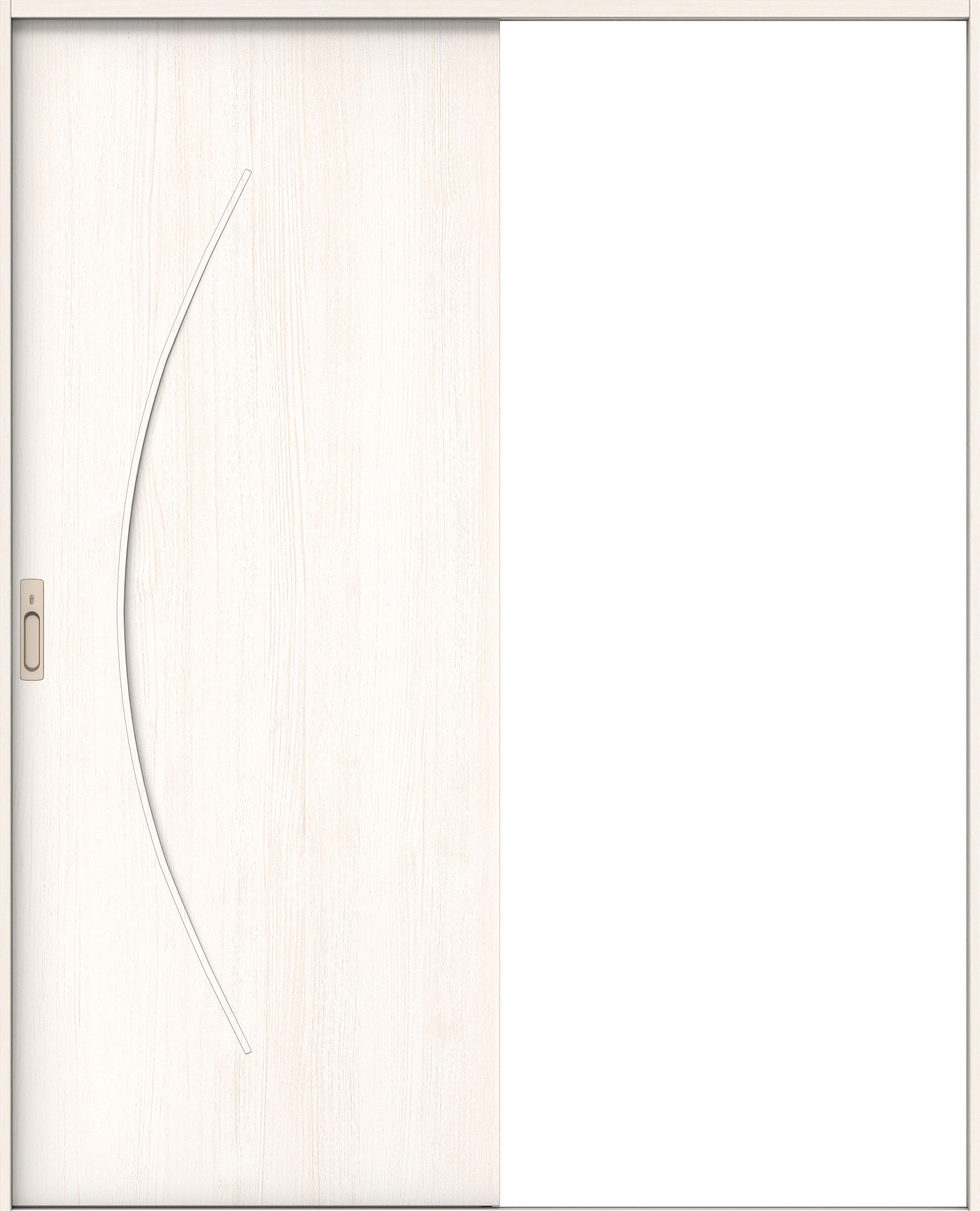 リビングドア　イエリア　引戸・片引　扉セット　Ｓ７デザイン　１６４５幅用　２０００高　〈ネオホワイト柄〉　左右兼用　カマ錠付　間仕切錠　ラクラクローズ付