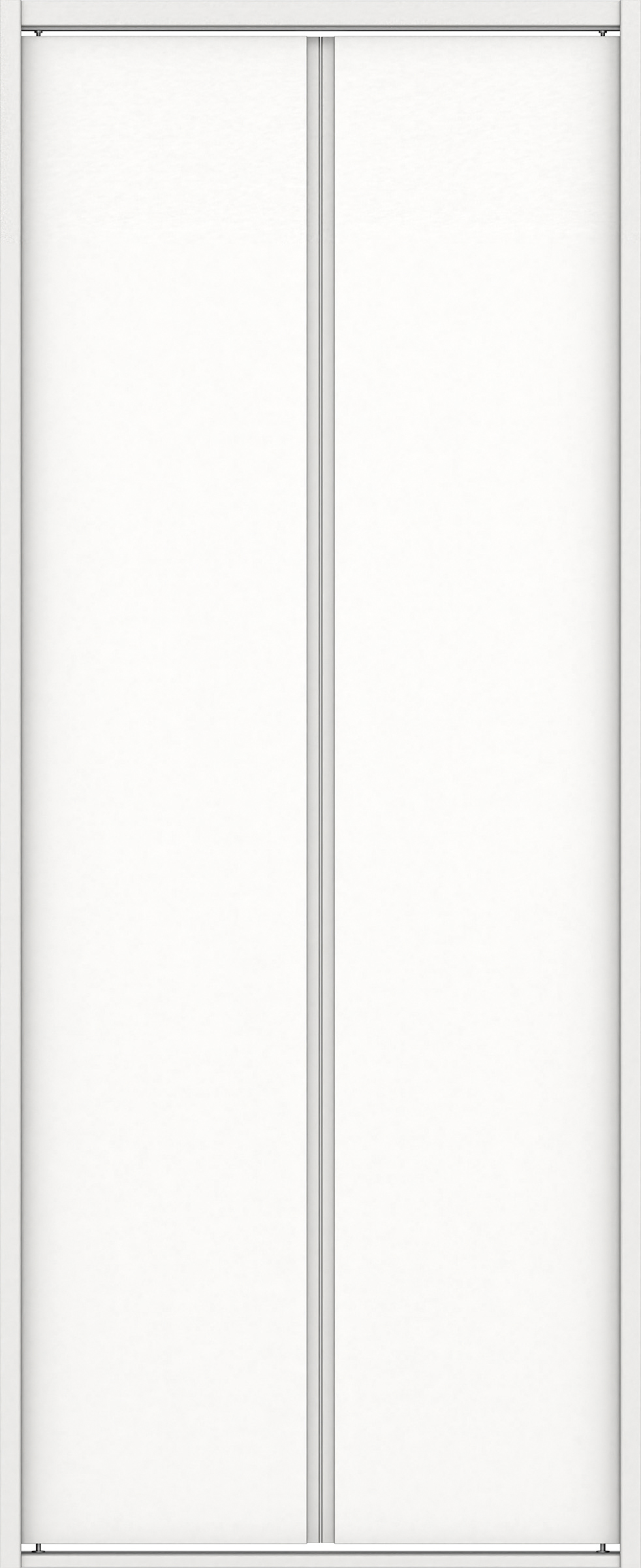 クローク収納　イエリア　折戸ユニット　ハンドルレスタイプ　ウッド扉　四方枠（固定枠）　セット　７３５幅（３尺間口）　１８００高　〈パウダーホワイト柄〉　ハンドルレス