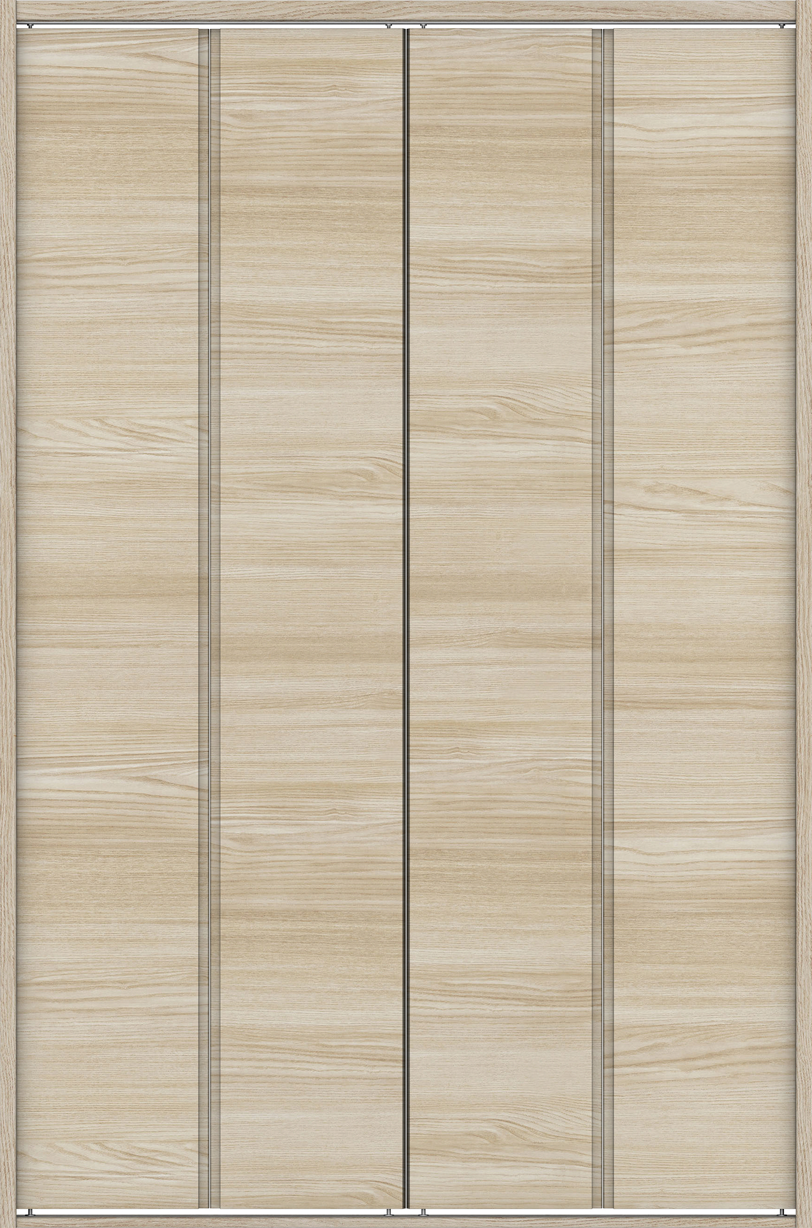 クローク収納　イエリア　折戸ユニット　ハンドルレス横木目タイプ　ウッド扉　四方枠（固定枠）　セット　１１９０幅（４．５尺間口）　１８００高　〈ソフトグレージュ柄〉　ハンドルレス