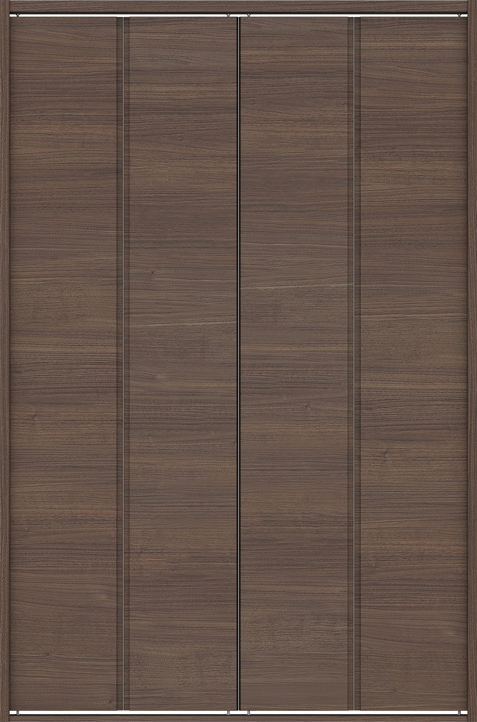 クローク収納　イエリア　折戸ユニット　ハンドルレス横木目タイプ　ウッド扉　四方枠（固定枠）　セット　１１９０幅（４．５尺間口）　１８００高　〈ダルブラウン柄〉　ハンドルレス