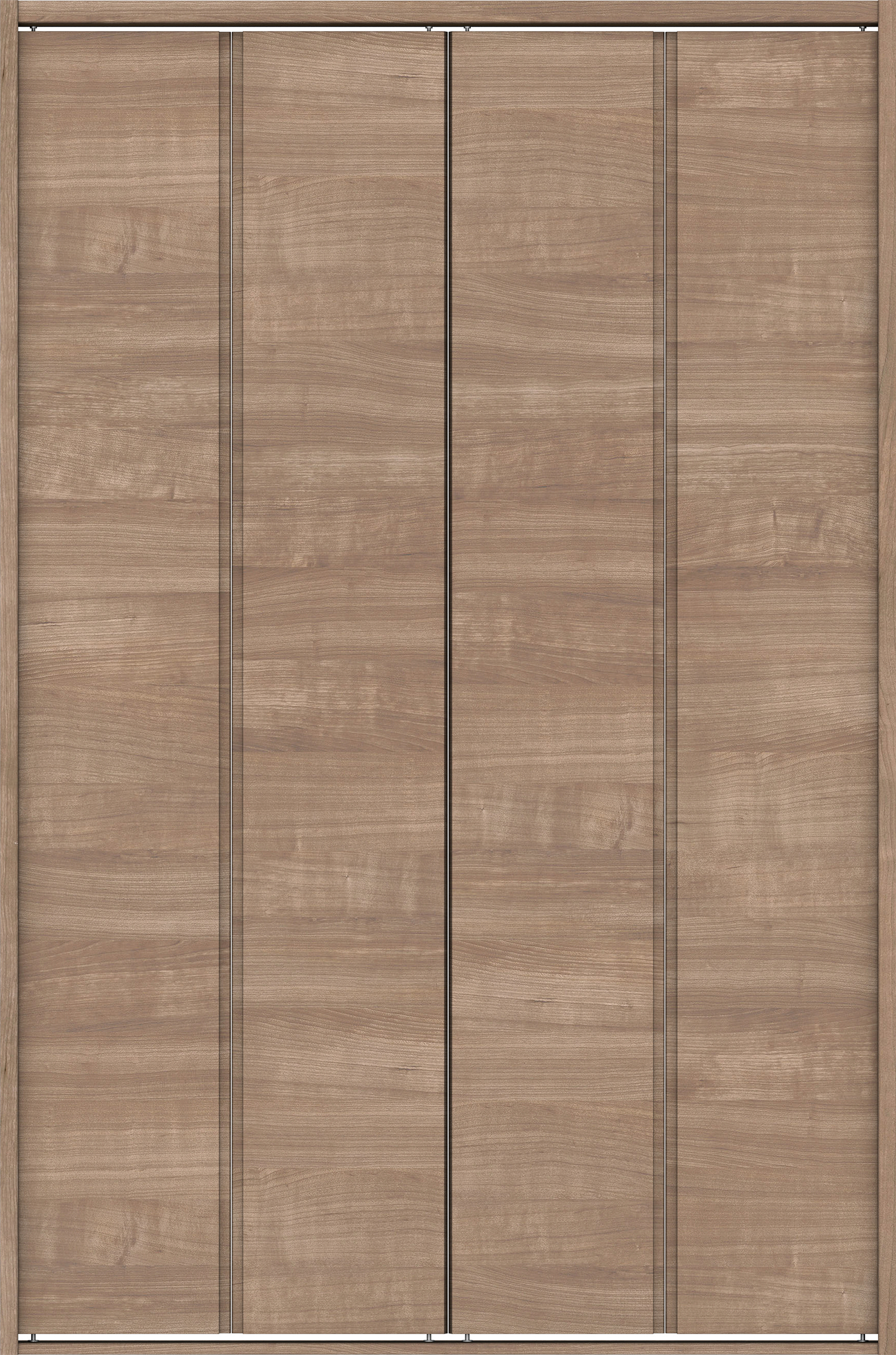 クローク収納　イエリア　折戸ユニット　ハンドルレス横木目タイプ　ウッド扉　四方枠（固定枠）　セット　１１９０幅（４．５尺間口）　１８００高　〈トープグレー柄〉　ハンドルレス