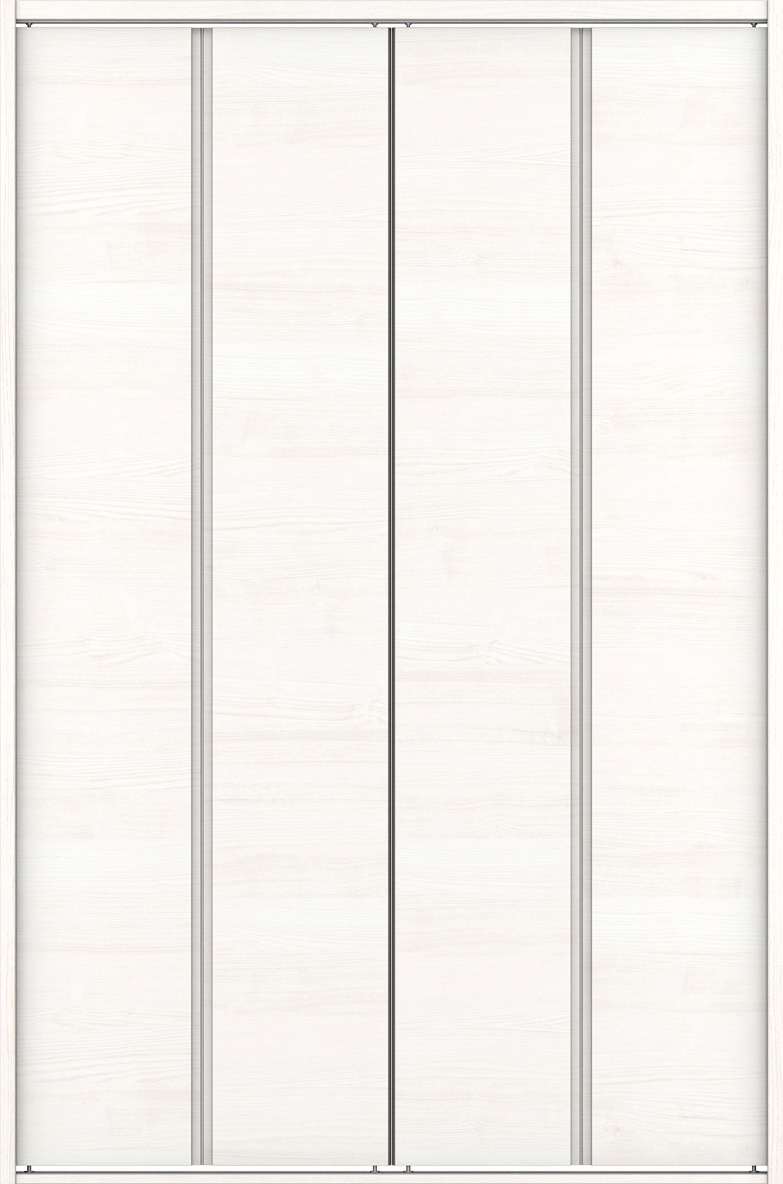 クローク収納　イエリア　折戸ユニット　ハンドルレス横木目タイプ　ウッド扉　四方枠（固定枠）　セット　１１９０幅（４．５尺間口）　１８００高　〈ネオホワイト柄〉　ハンドルレス